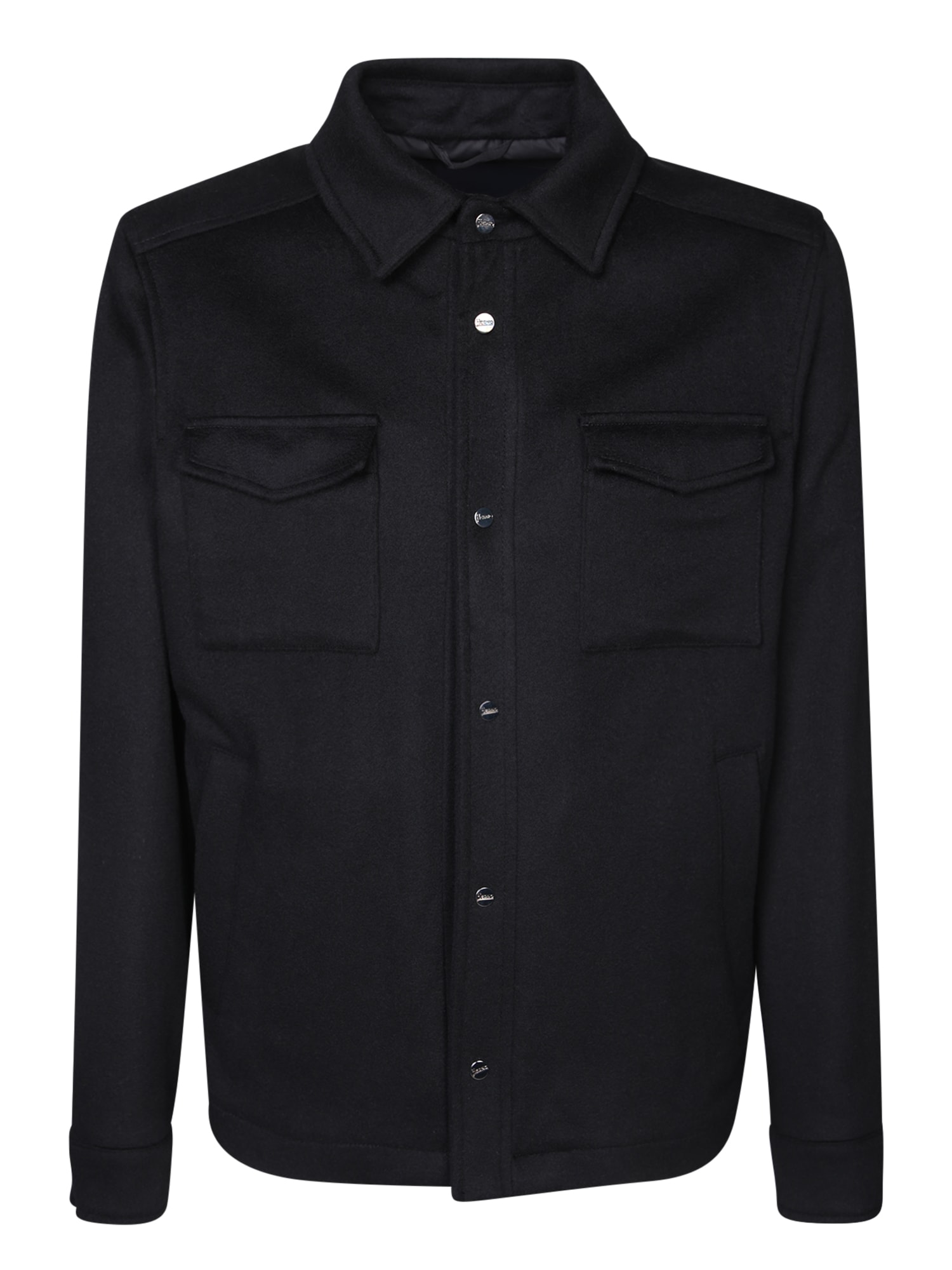 Shop Herno Black Overshirt