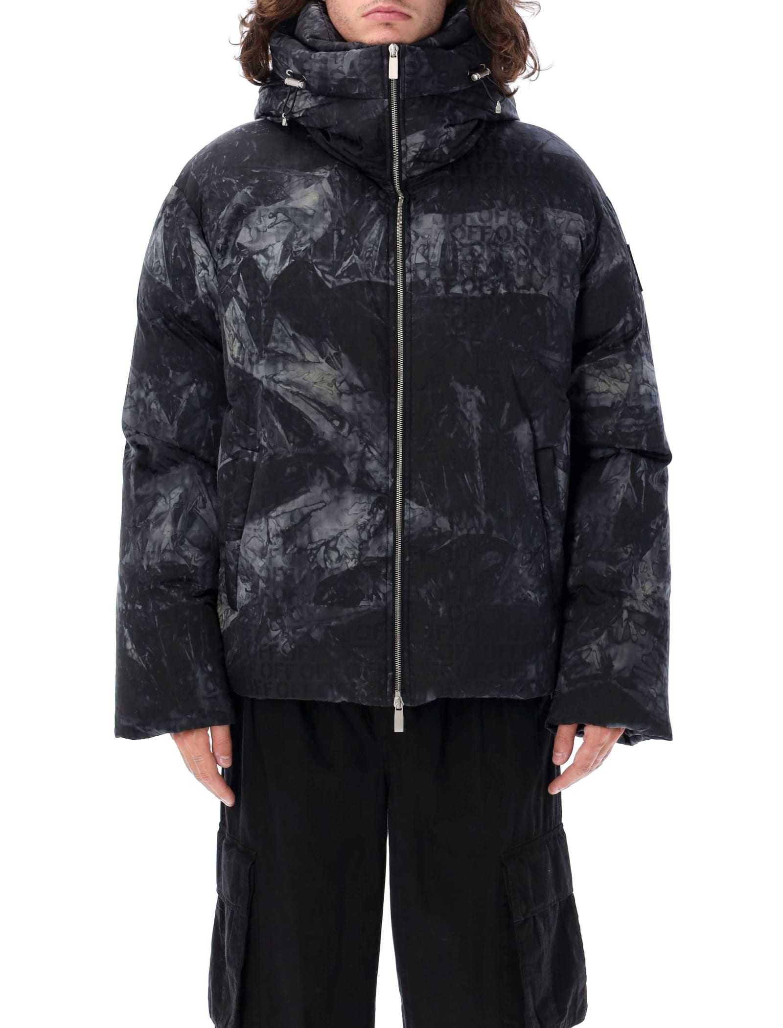 Shop Off-white Off Ao Jacq Zip Down Puffer In Black