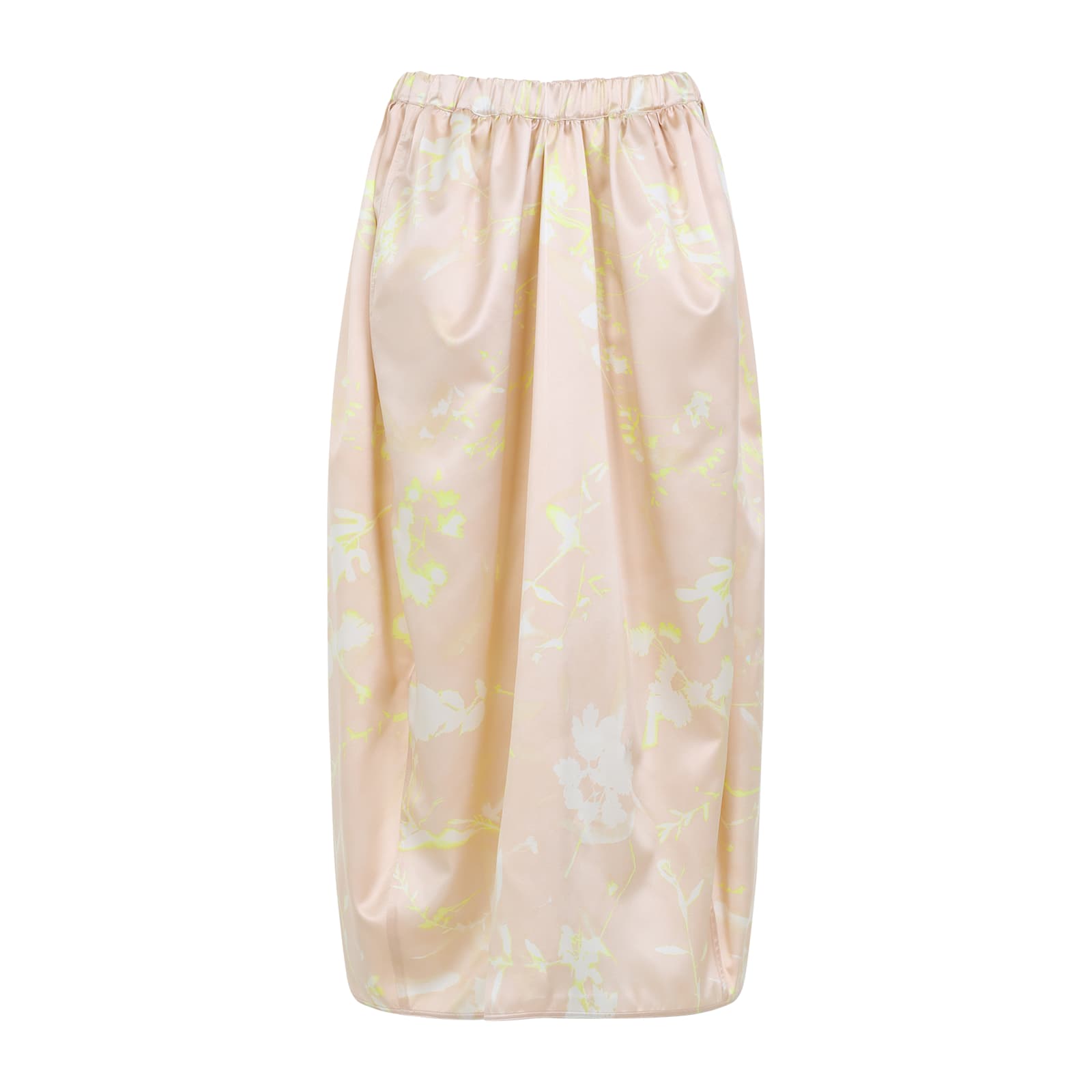 Shop Fabiana Filippi Silk Midi Skirt In Cipria