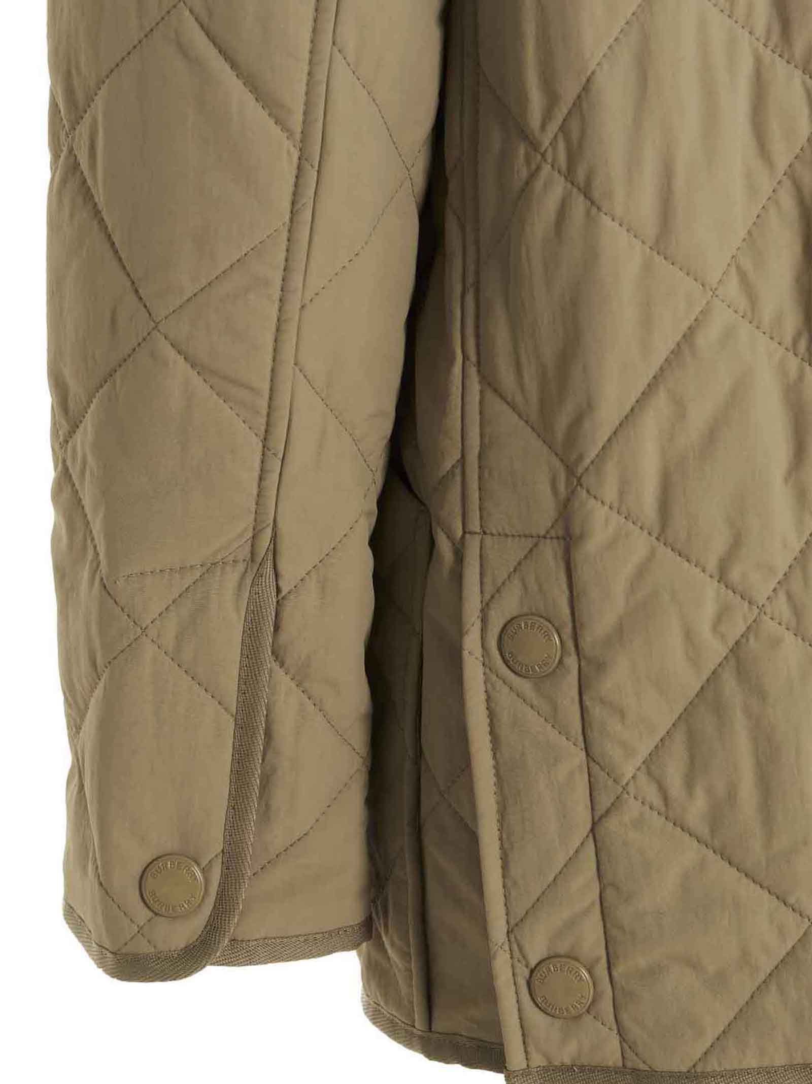 Shop Burberry Quilted Jacket In Honey