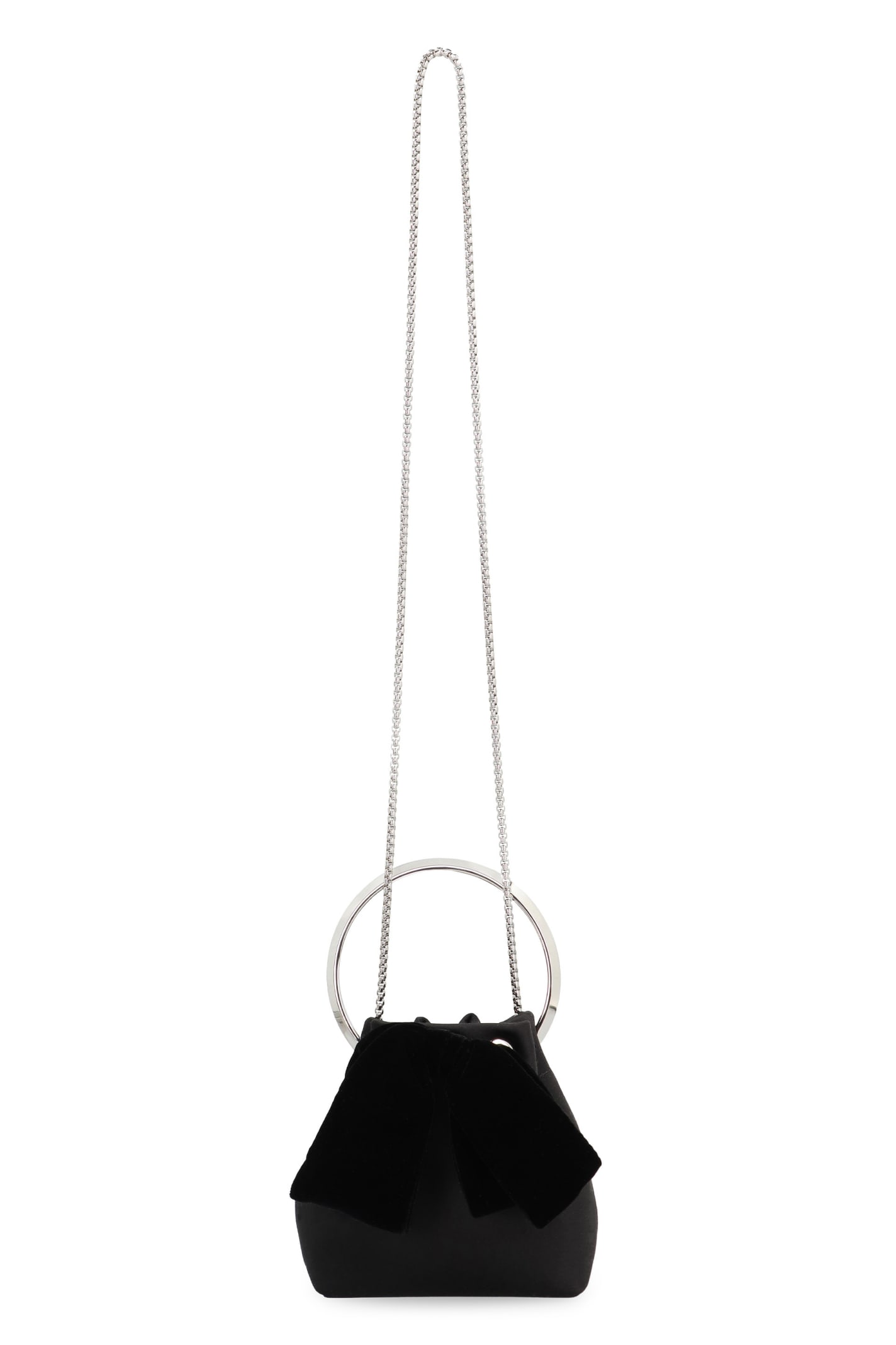 Shop Jimmy Choo Bon Bon Satin Bag In Black