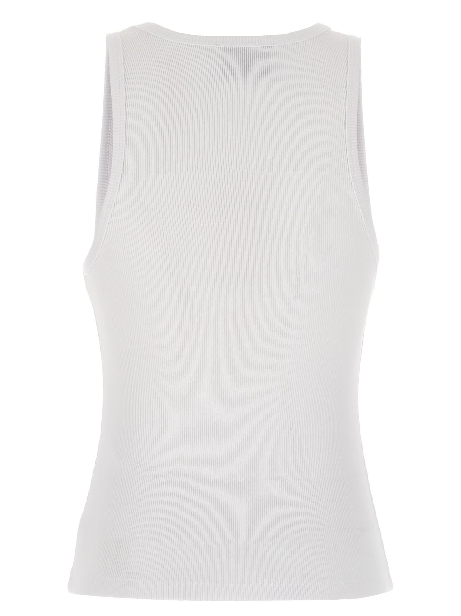 Shop M05ch1n0 Jeans White Cotton Tank Top