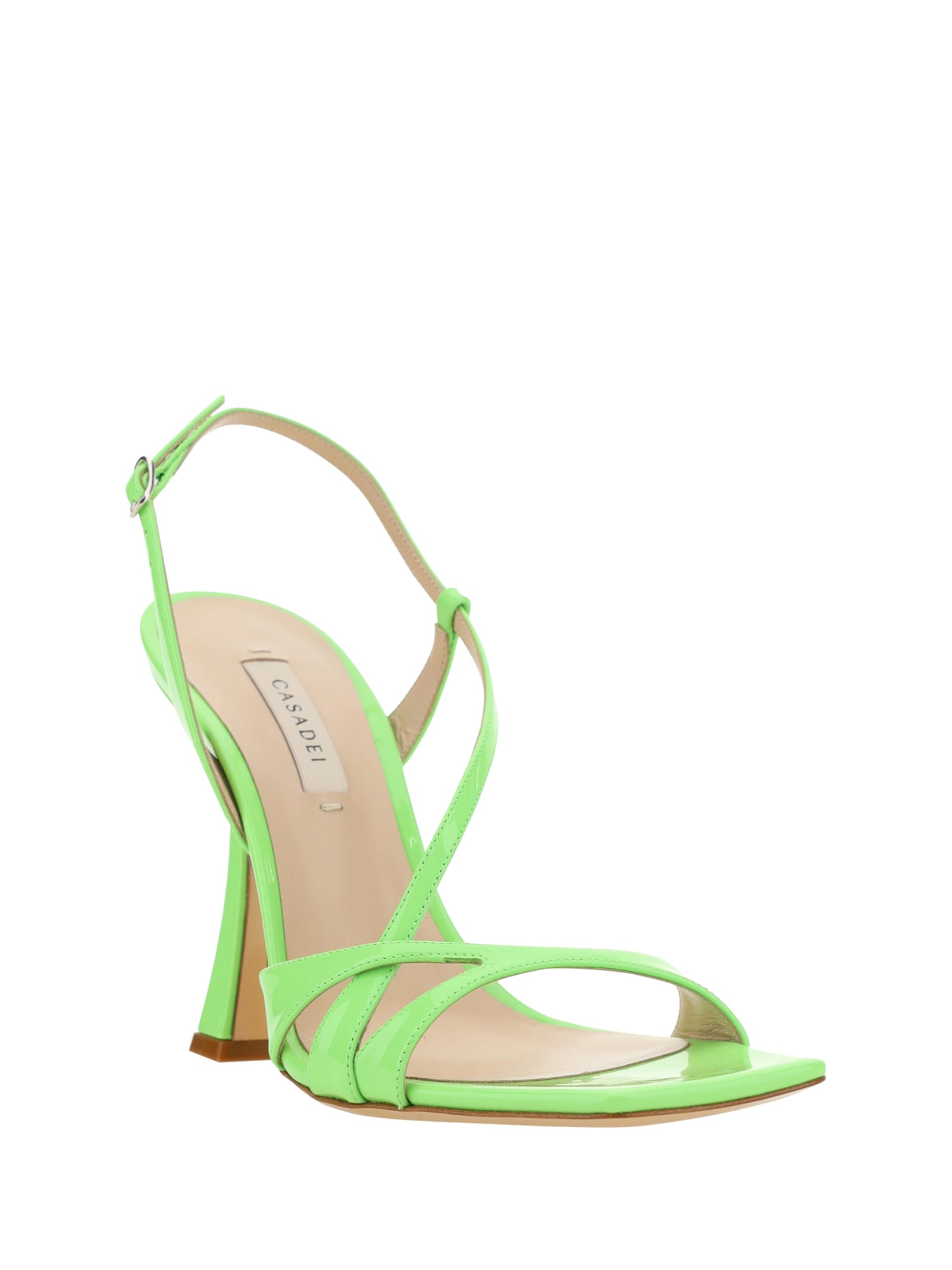 Shop Casadei Geraldine Sandals In Tiffany Spirulina