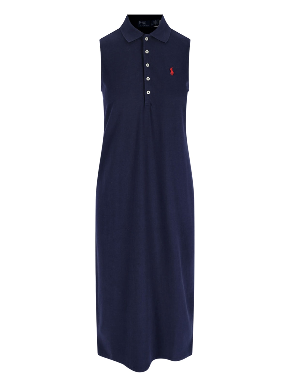 Polo Ralph Lauren Logo Midi Dress In Blue