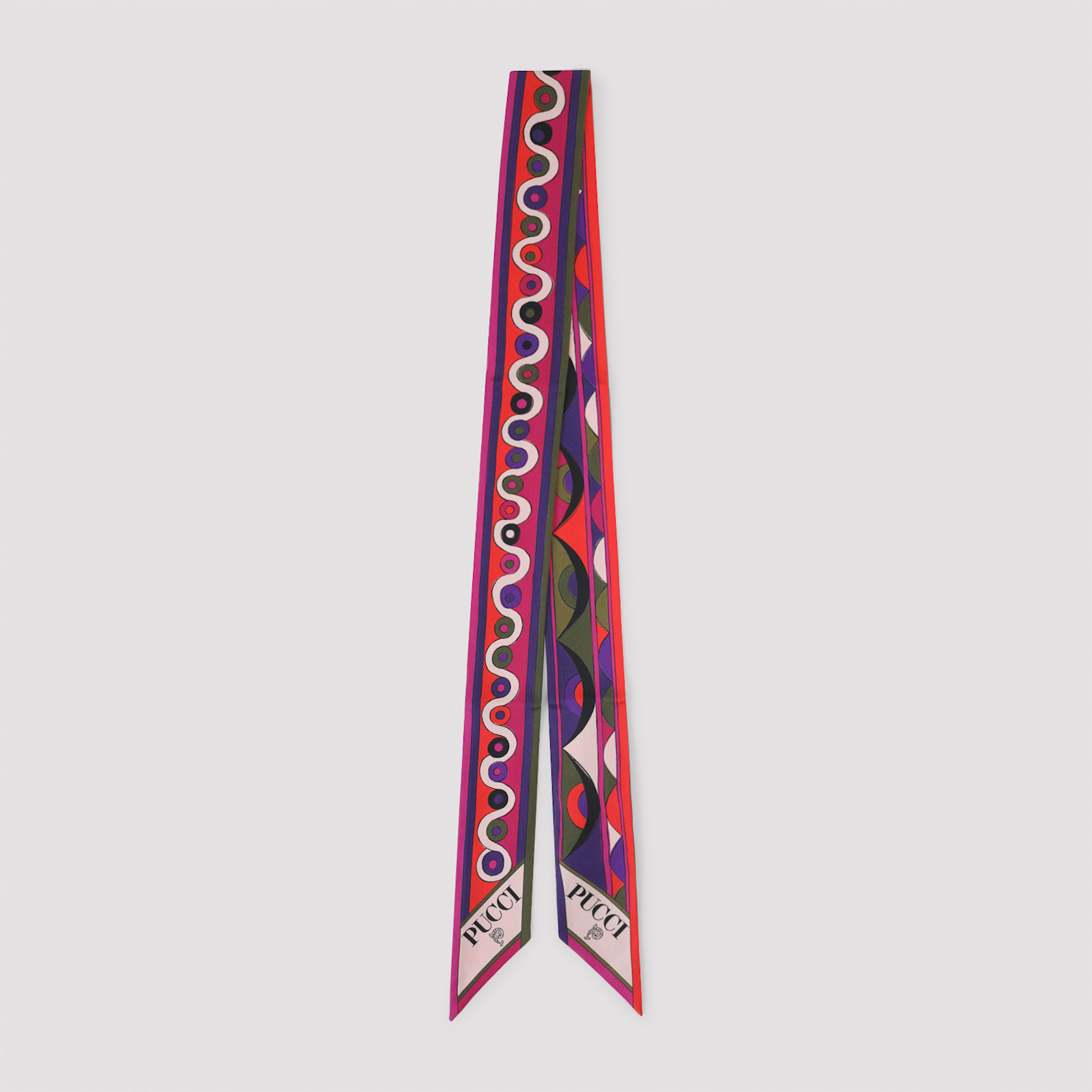 Pucci Geometric-pattern Silk Scarf In Red