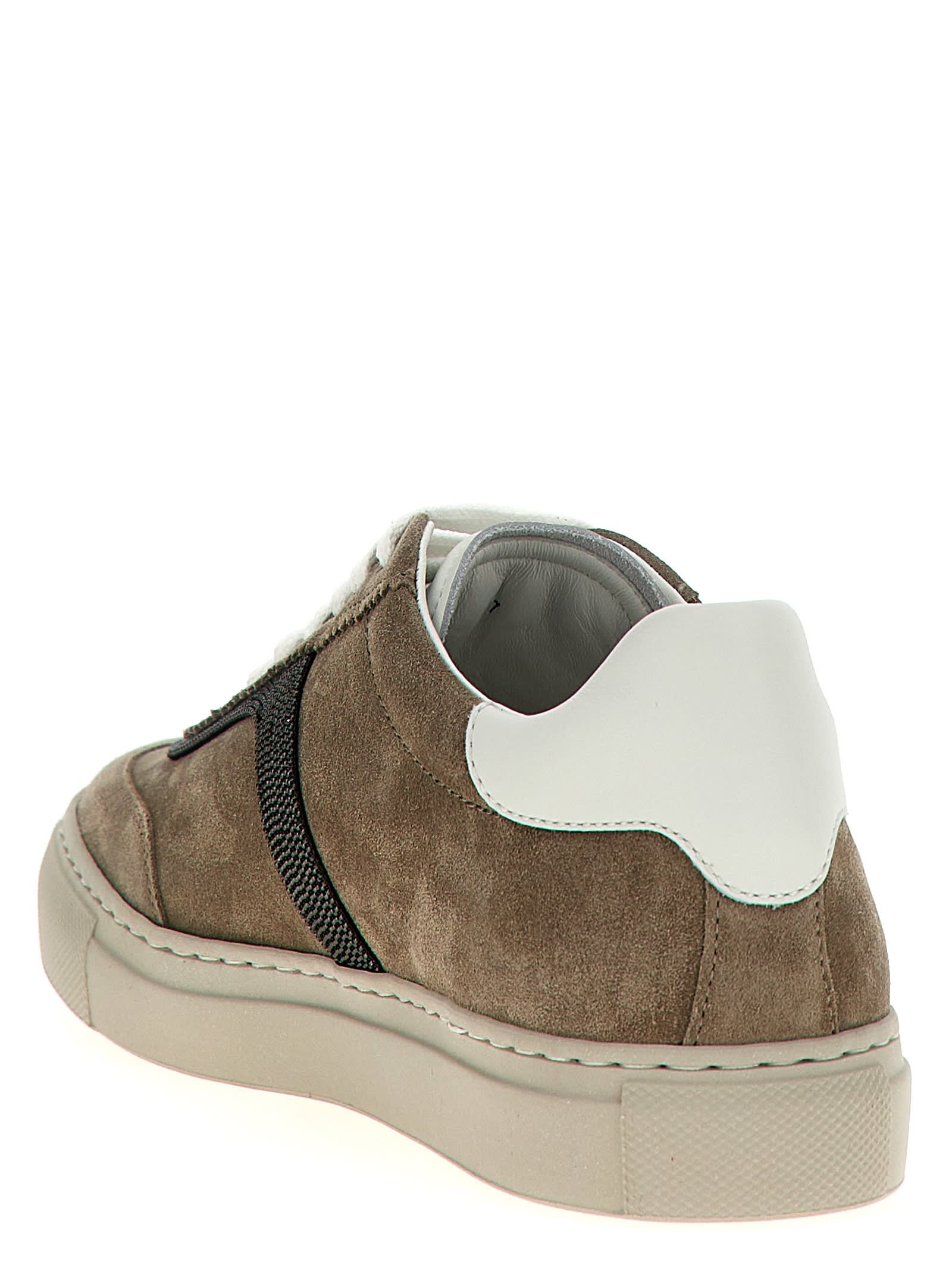 Brunello Cucinelli Suede Luxe Sneakers Rubber Sole In Brown