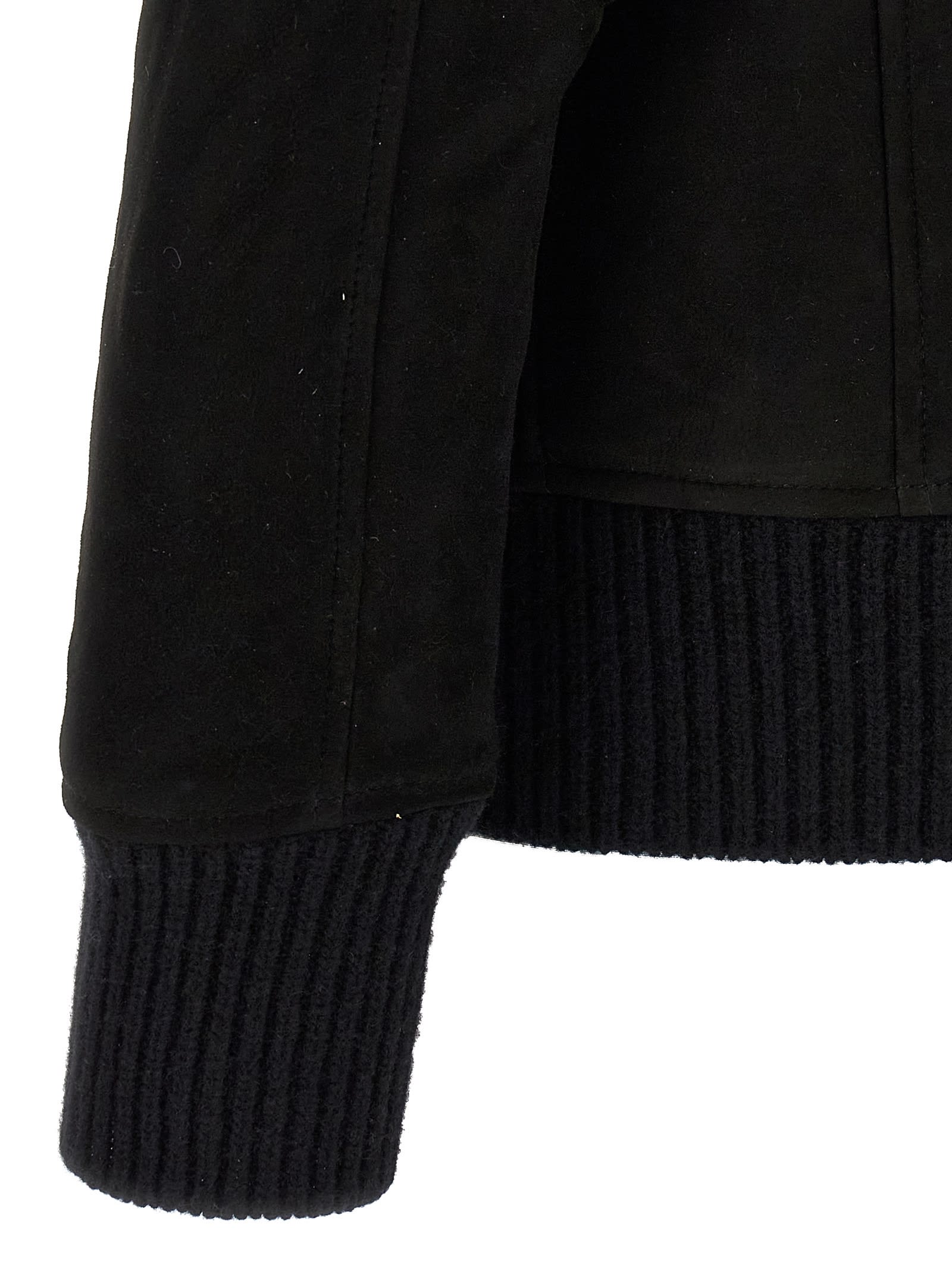 Giorgio Brato Sheepskin Bomber Jacket In Black