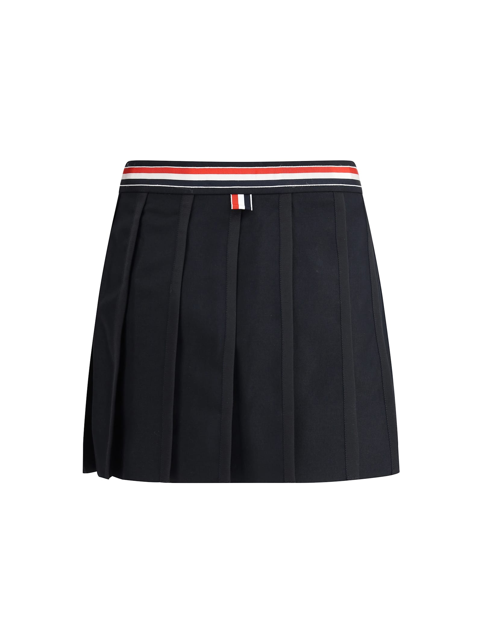スカート THOM BROWNE BLACK RUFFLED MINI SKIRT IN WOOL BLEND Thom Browne Black Ruffled Mini Skirt In Wool Blend Women