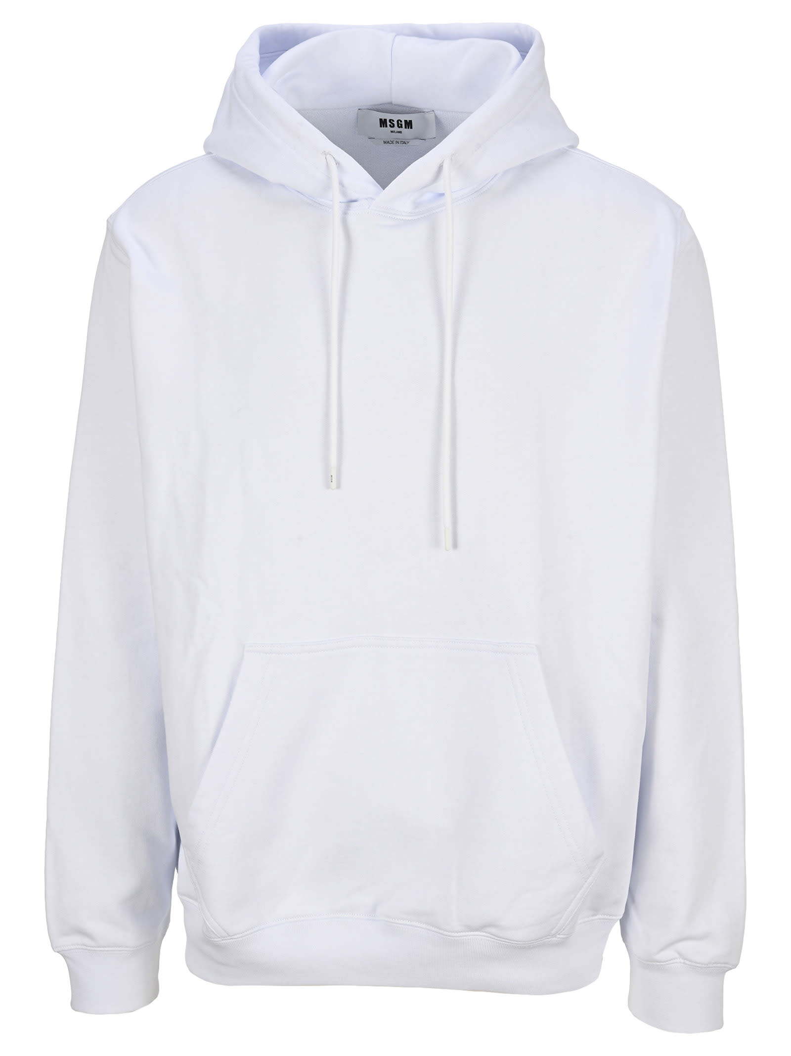 Msgm Logo-print Pullover Hoodie In White