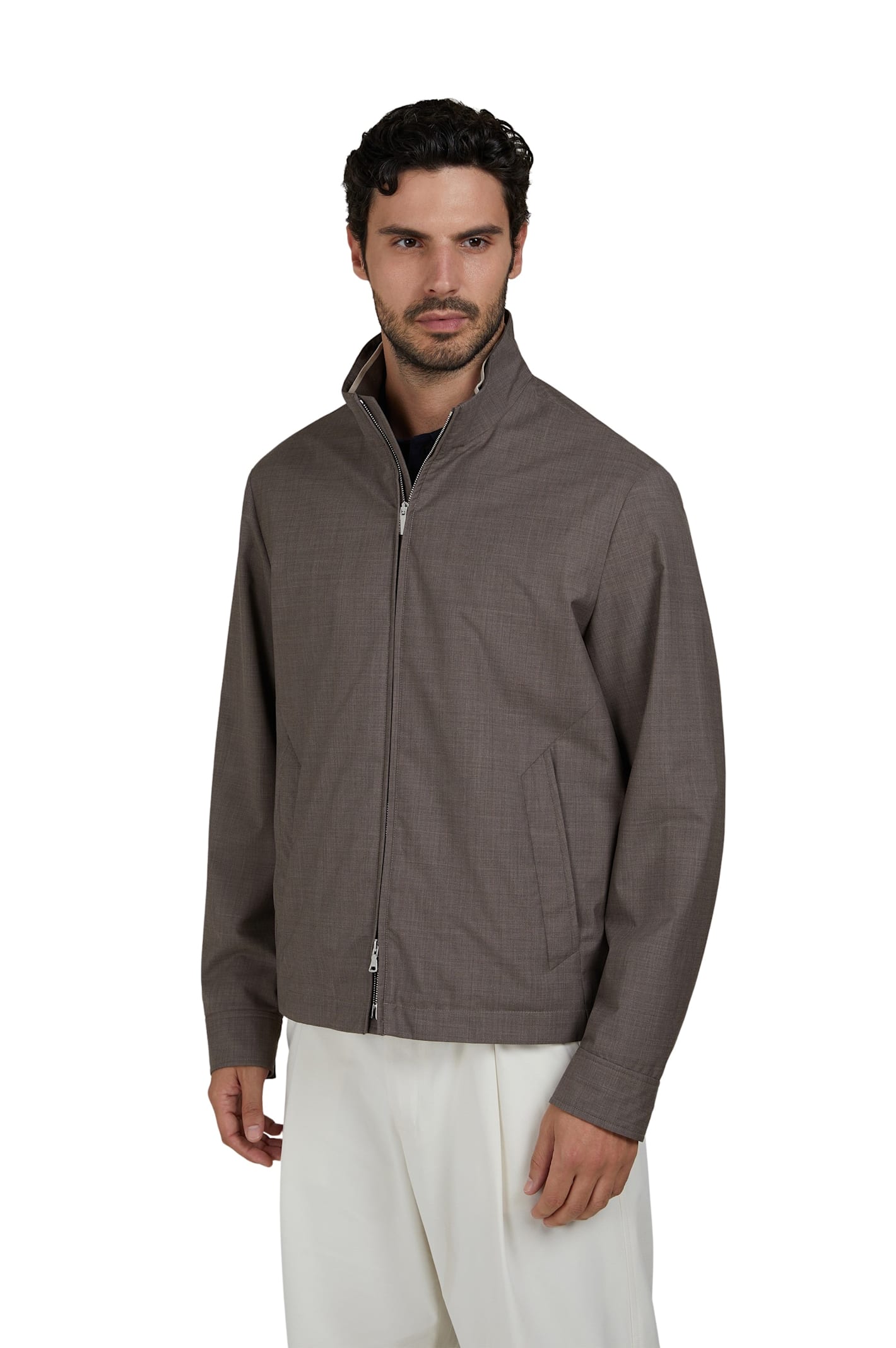 Paul&amp;shark Jacket Loropiana In Taupe Suede