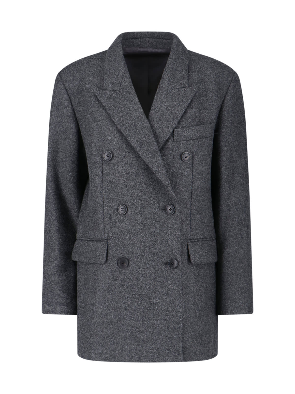 Isabel Marant Double-breasted Jacket With Notched Lapels In Gray