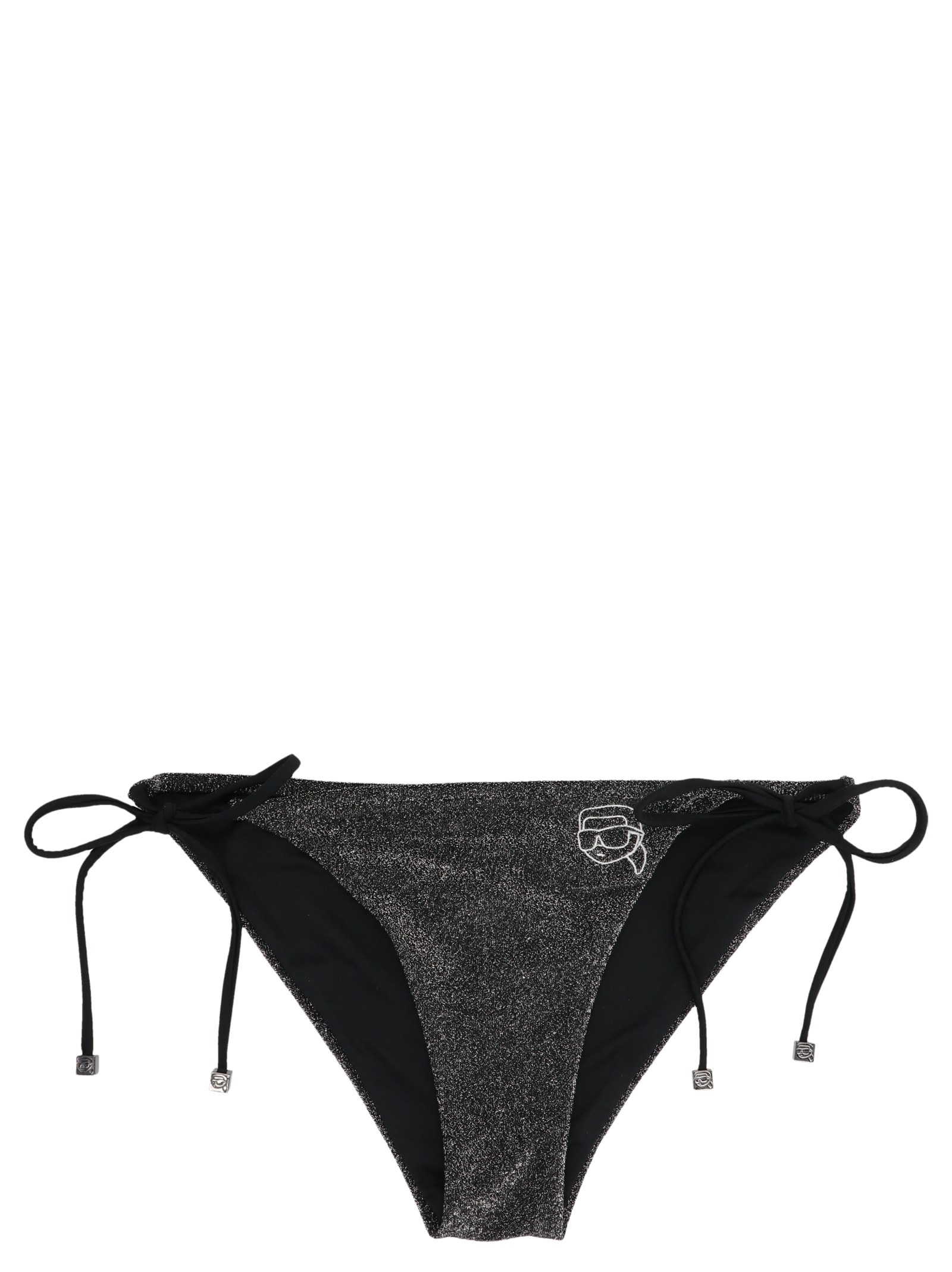 Shop Karl Lagerfeld Ikonik 2.0 Bikini Bottom In Black