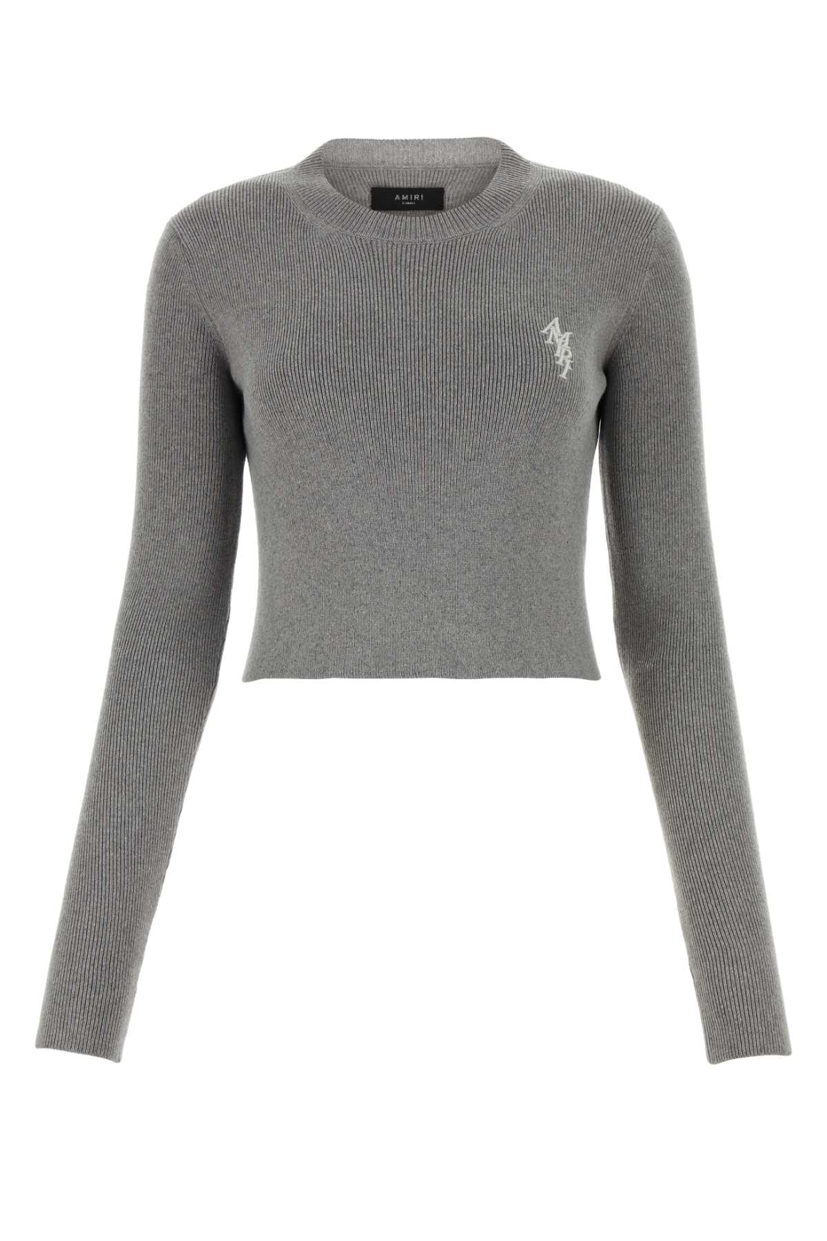 Grey Cotton And Cashmere Sweater