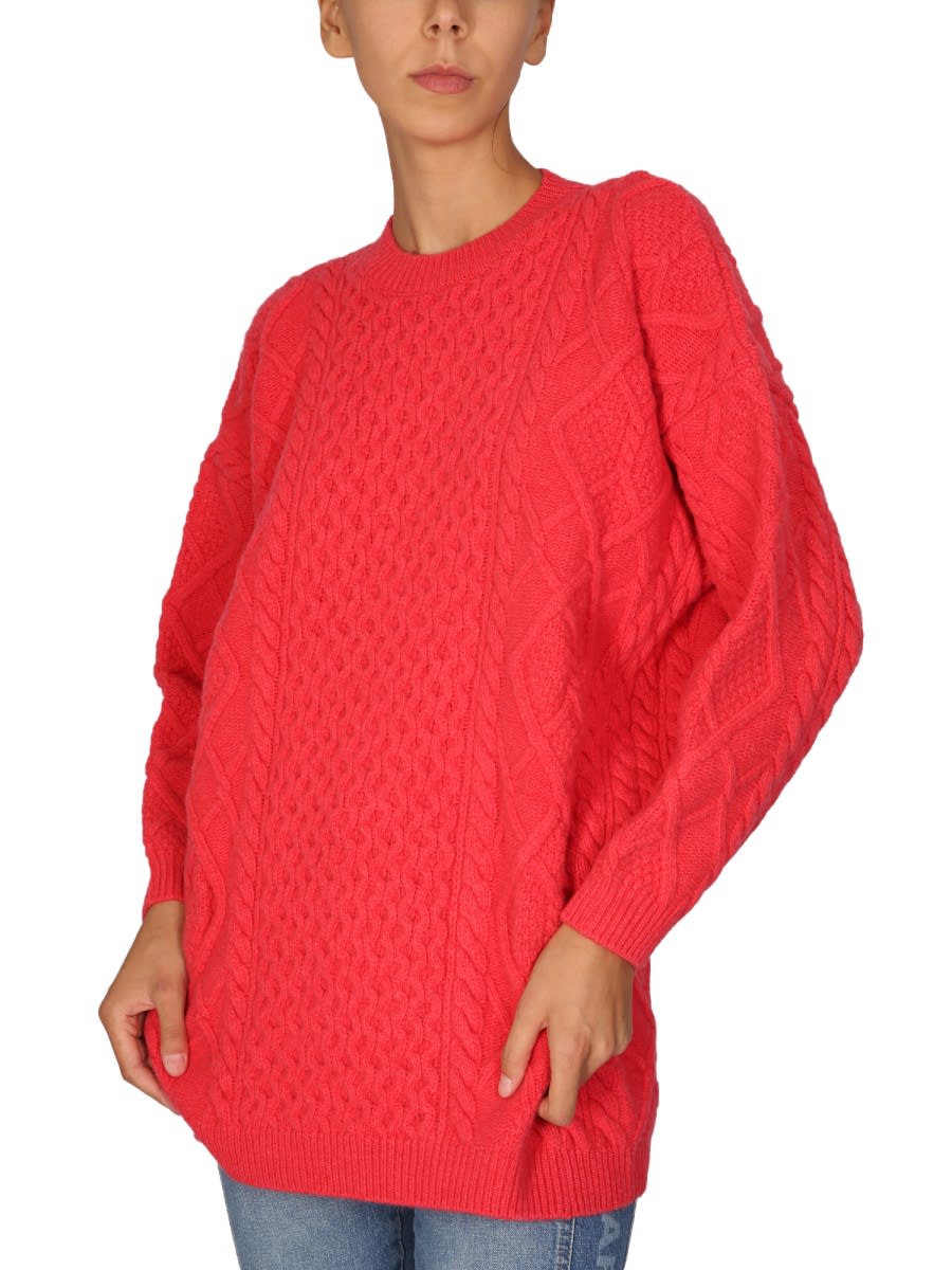 Shop Stella Mccartney Wool Crew Neck Sweater In Red