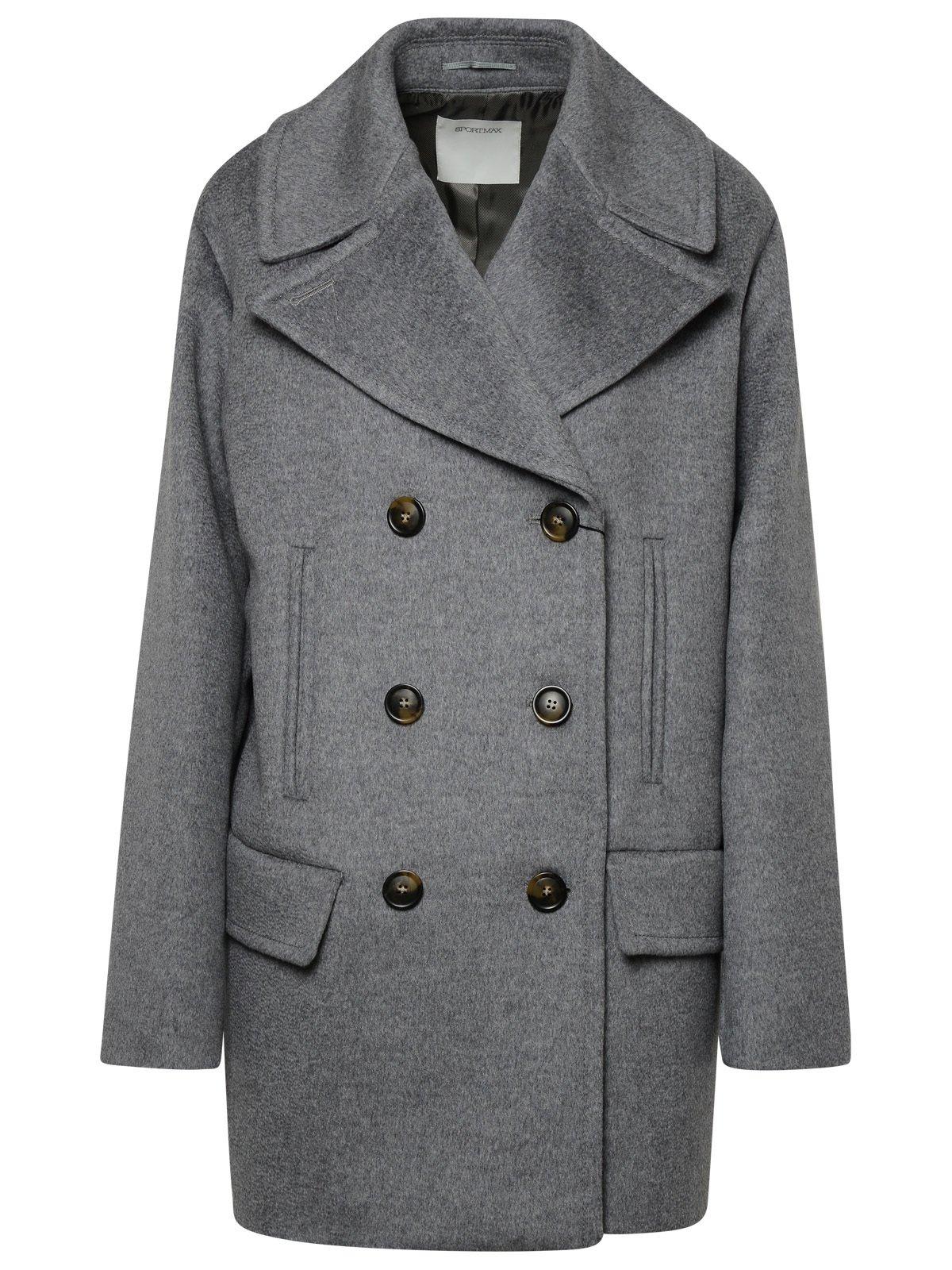 Shop Sportmax Double-breasted Long-sleeved Coat