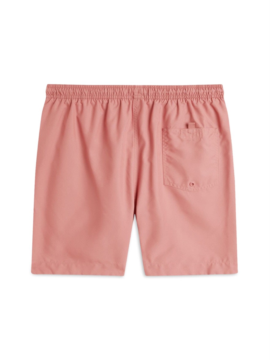 Fred Perry Elastic Waistband Swim Shorts Pockets In Pink