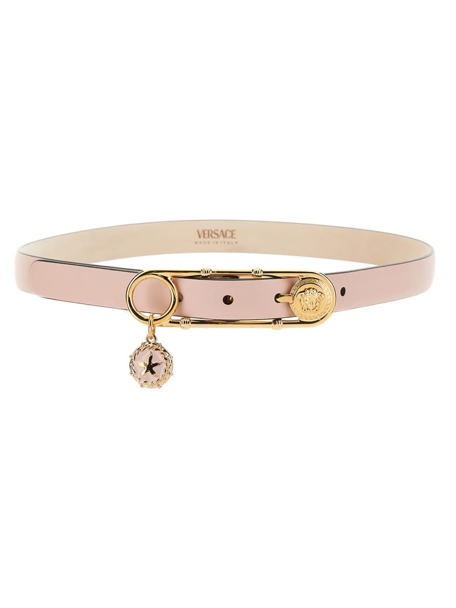 Shop Versace Safety Pin Belt In Pink