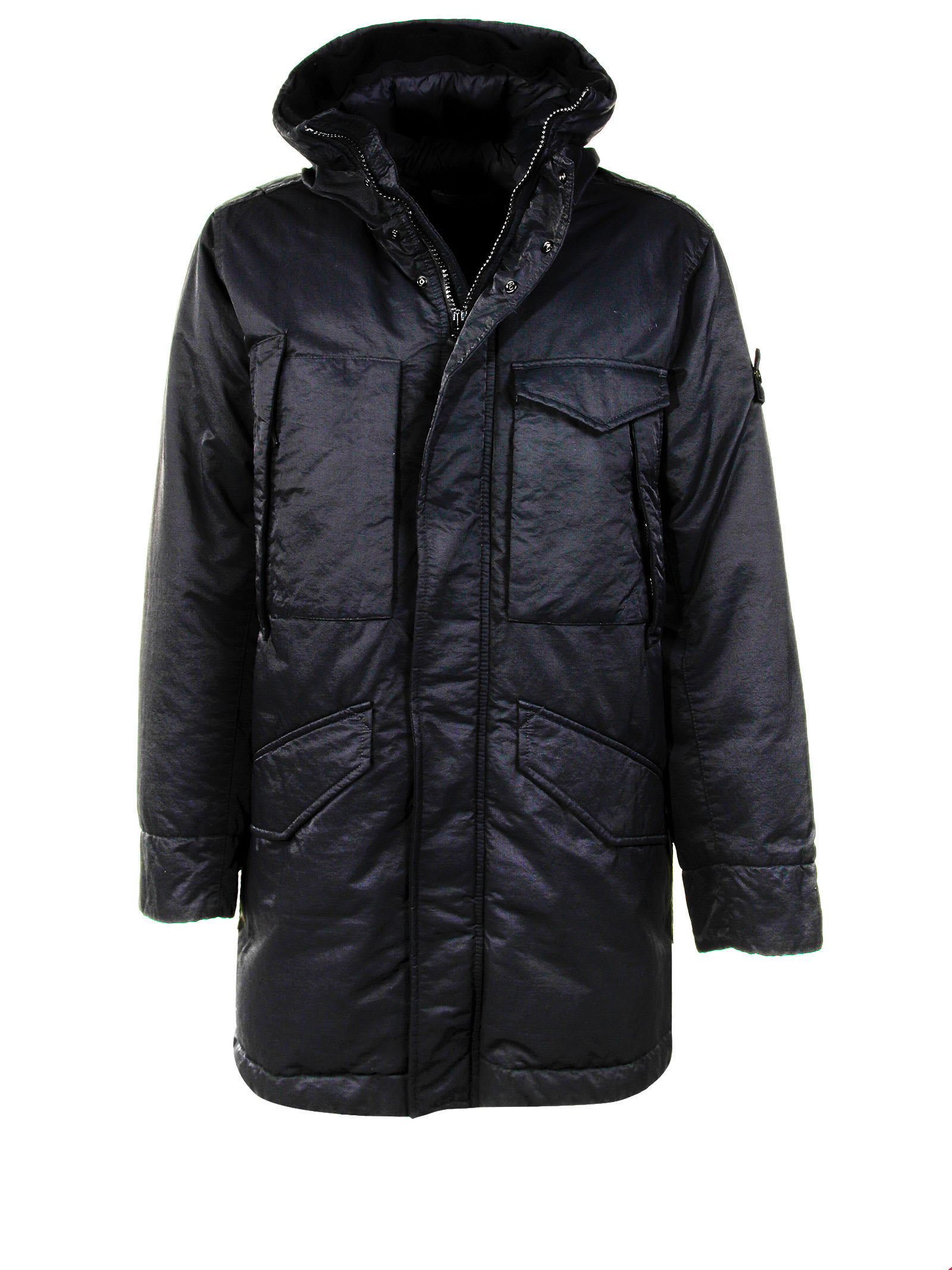 Shop Stone Island Parka In Matte Nylon In Black