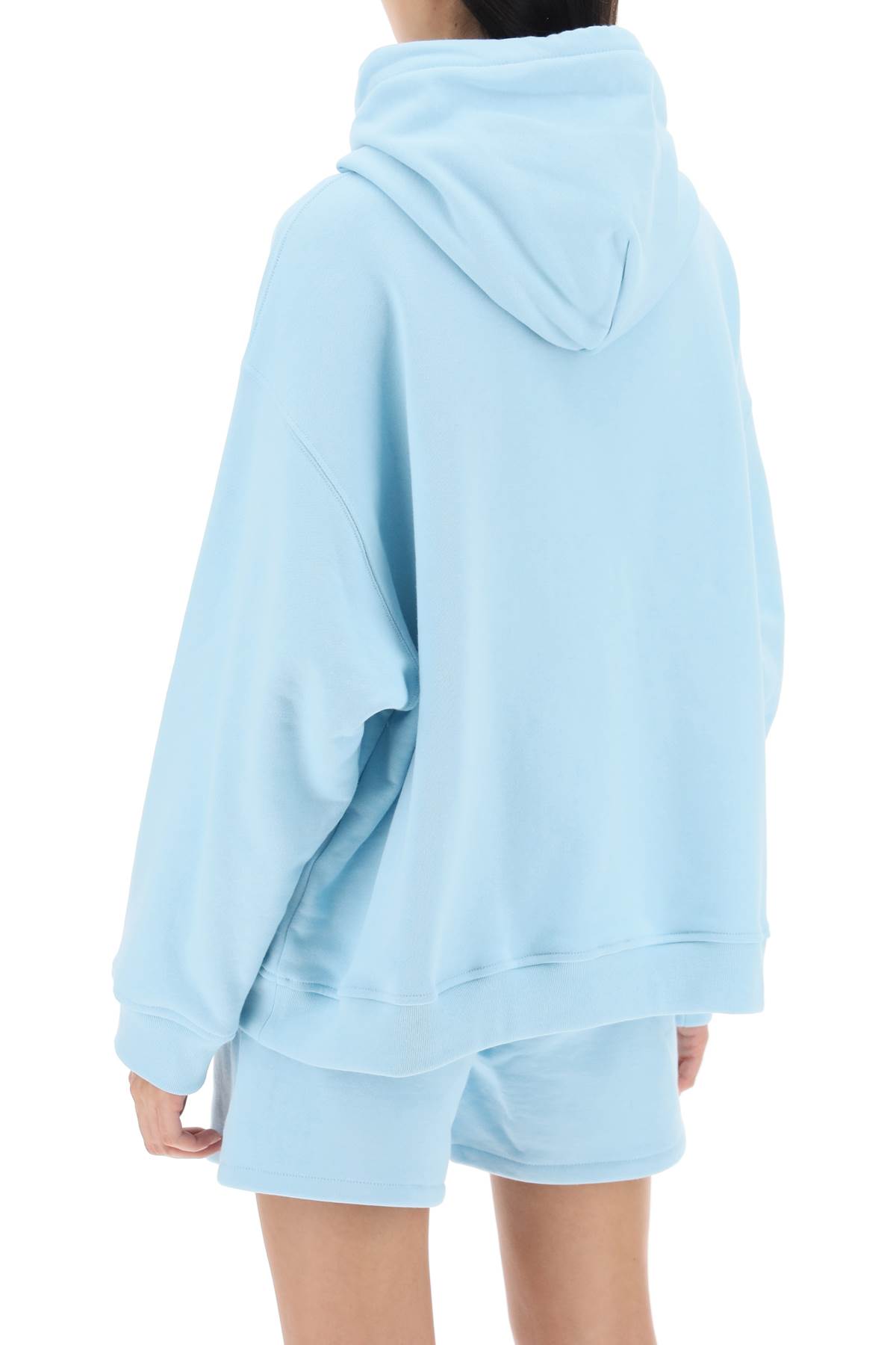 Versace 1978 Re-edition Logo-embroidered Hoodie In Pale Blue+bianco