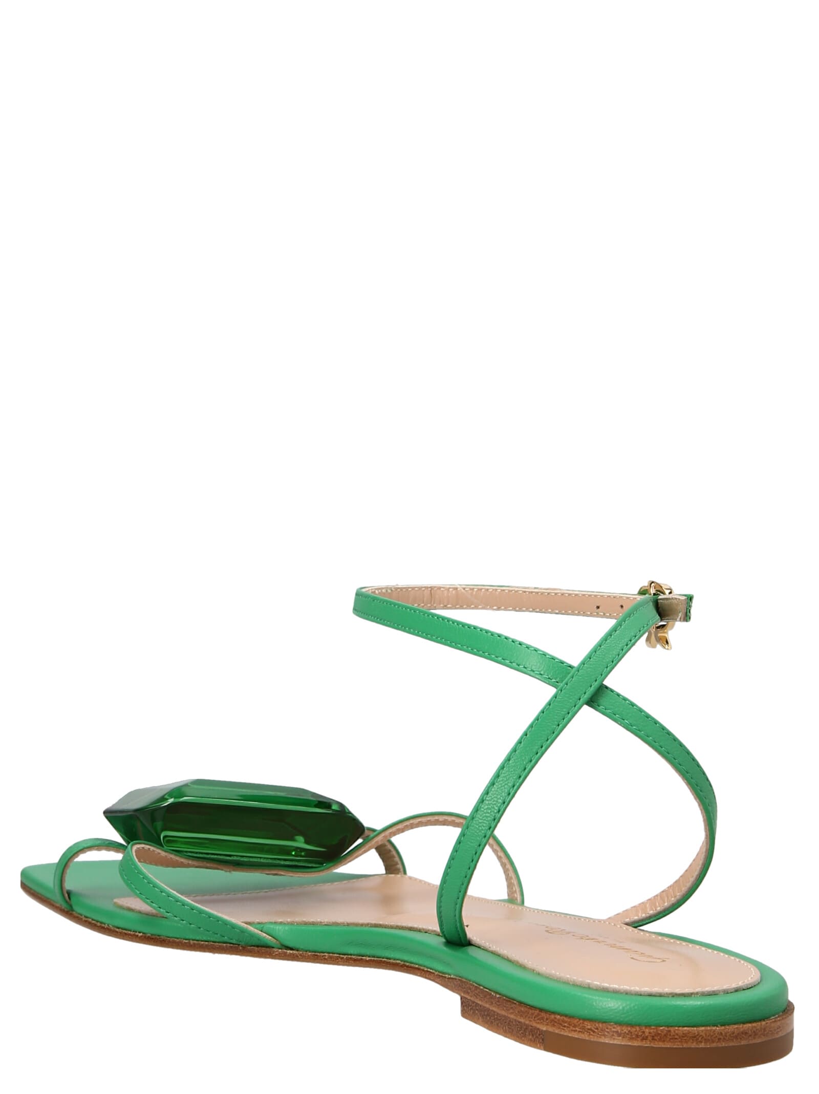 Shop Gianvito Rossi Jewel Sandals In Green