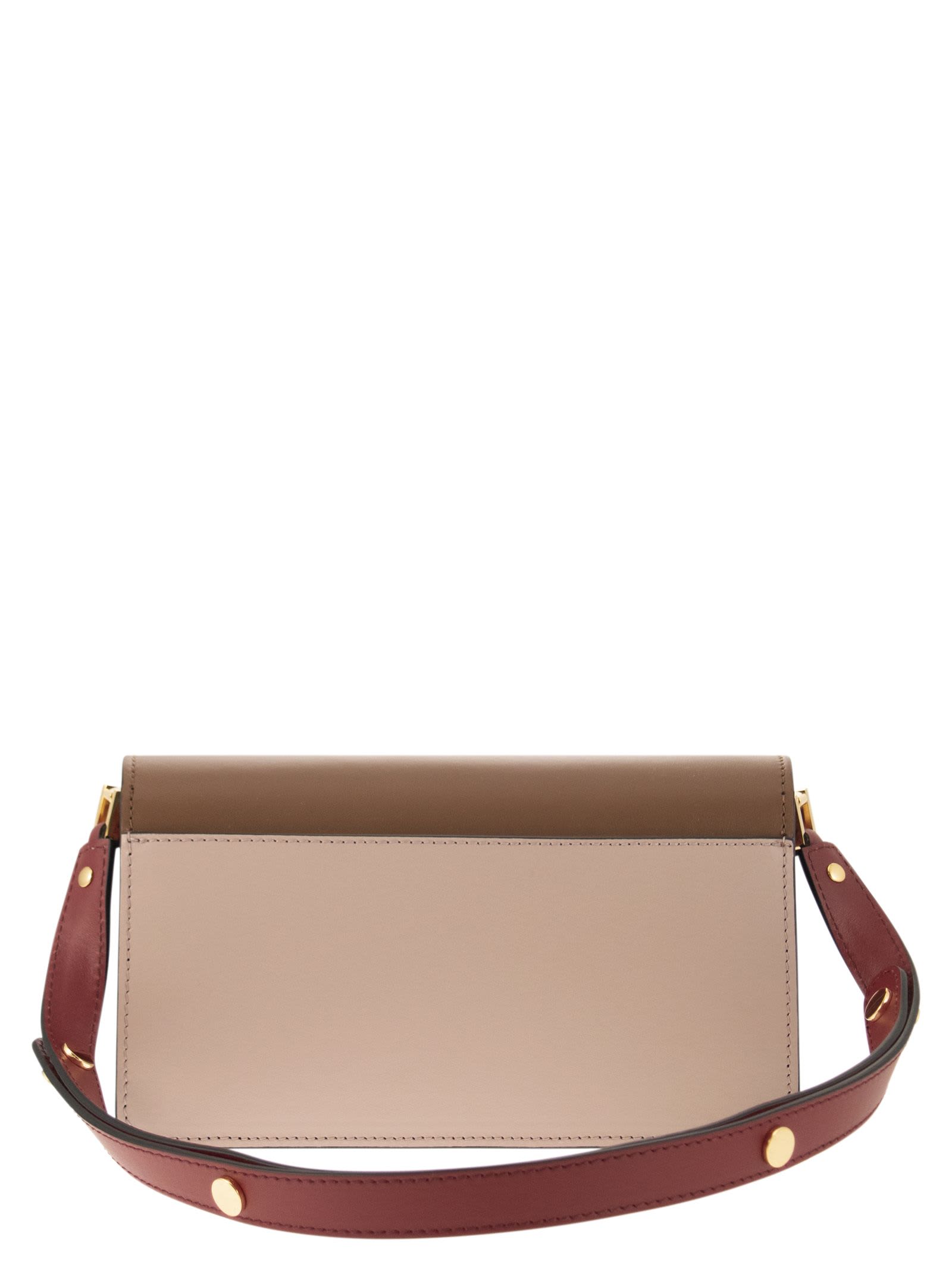 Shop Marni Trunk - Leather Bag In Pink/brown/burgundy