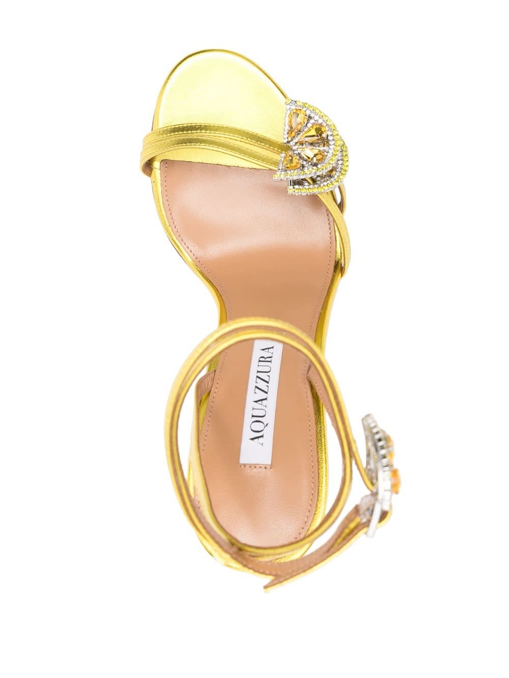 Shop Aquazzura Citron Gin Tonic 105 Sandals In Yellow