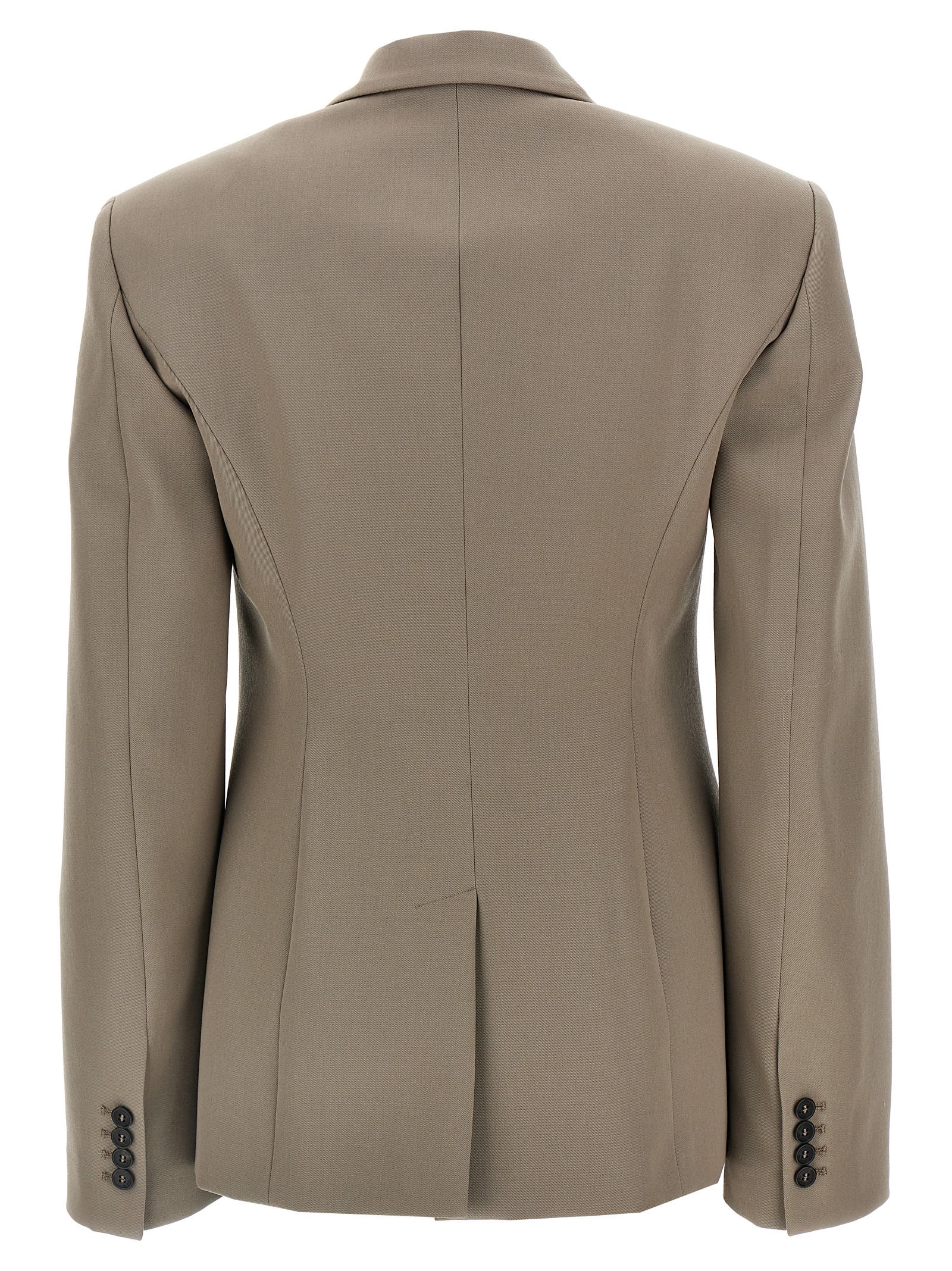 Shop Attico Single-breasted Wool Blazer In Gray