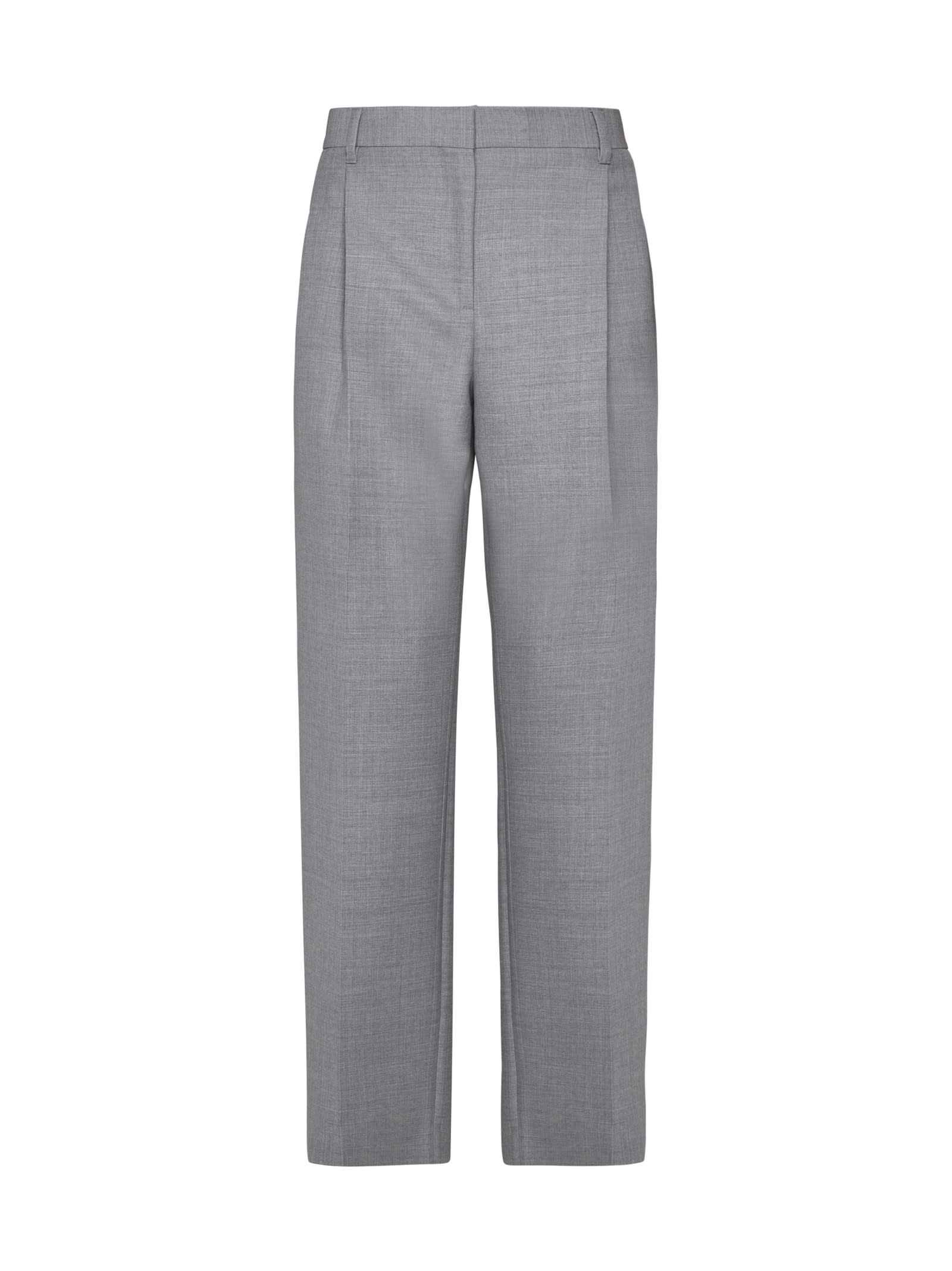 Shop Burberry Pants In Light Grey Melange