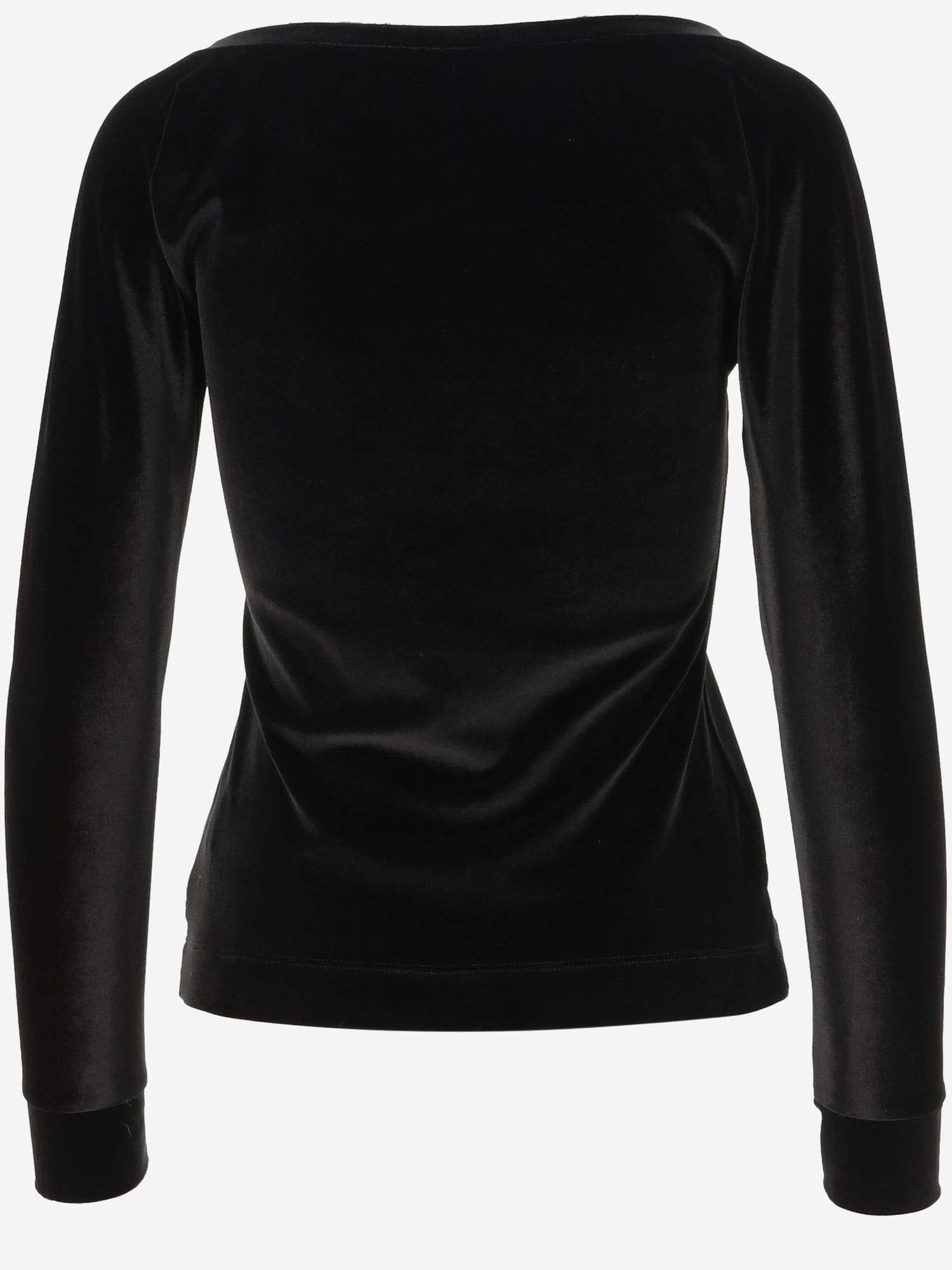 Shop Stephan Janson Stretch Velvet Jersey Top In Black