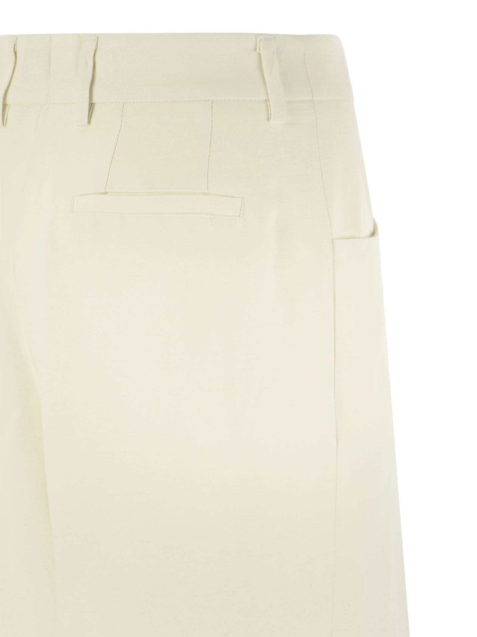 Shop Pt01 Gabrielle - Viscose And Linen Trousers In White