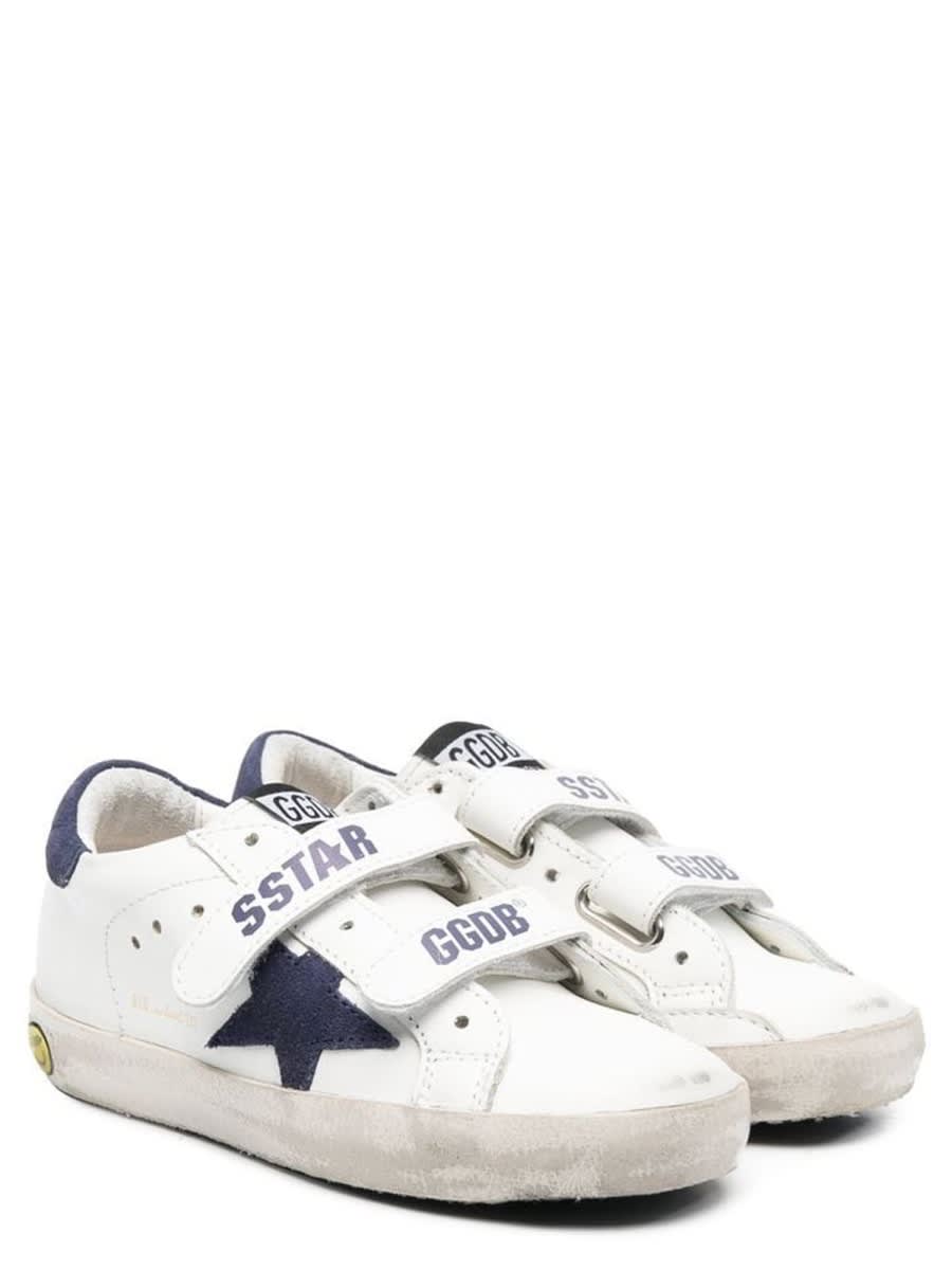 Shop Golden Goose Old School Leather Upper Suede Star And Heel In White