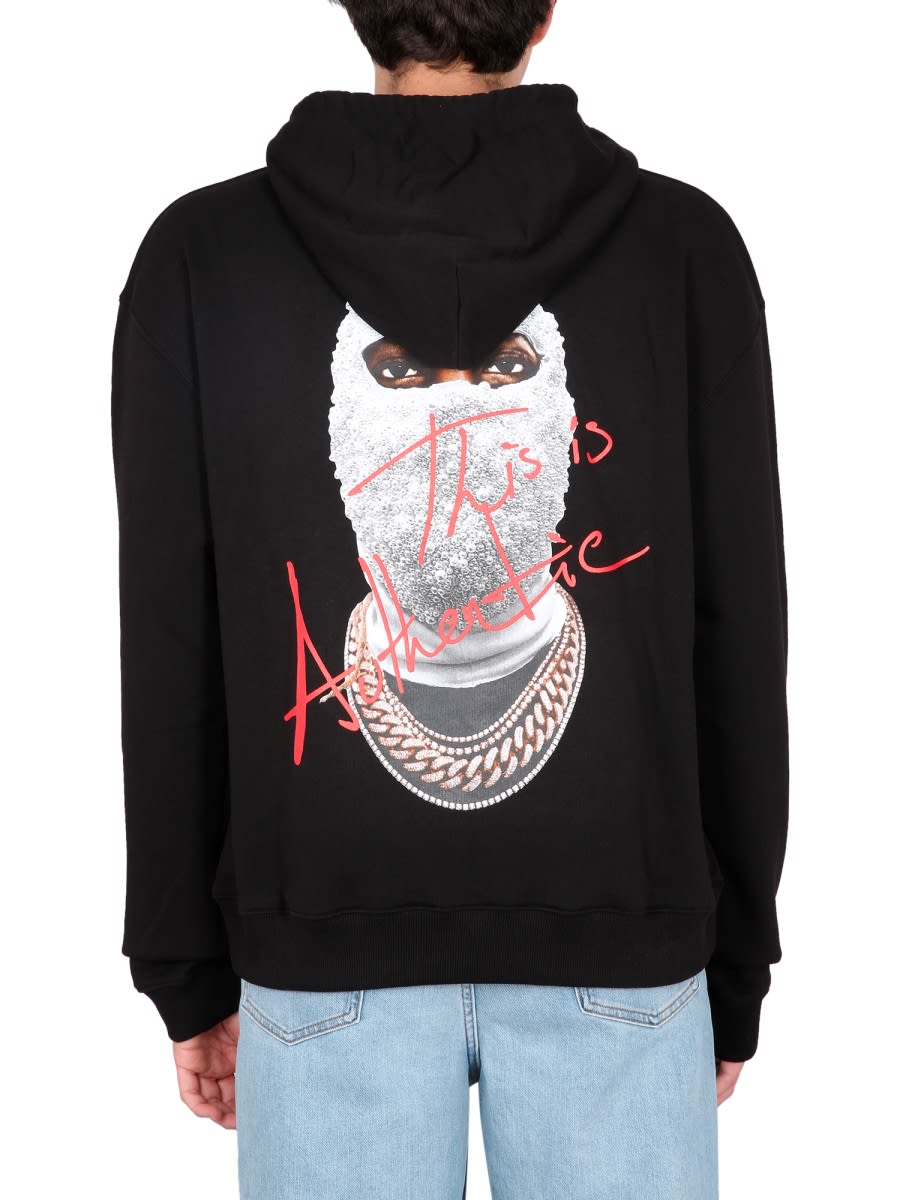 Ih Nom Uh Nit Relaxed Fit Black Hoodie With Graphic Design In Black