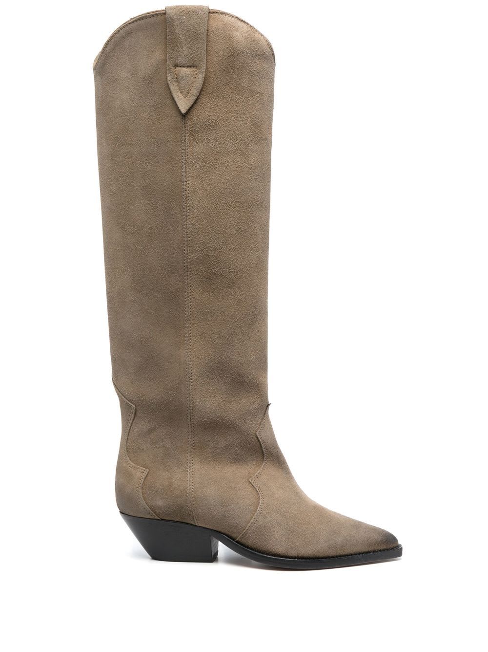 Isabel Marant Denvee Pointed-toe Knee-length Boots In Brown