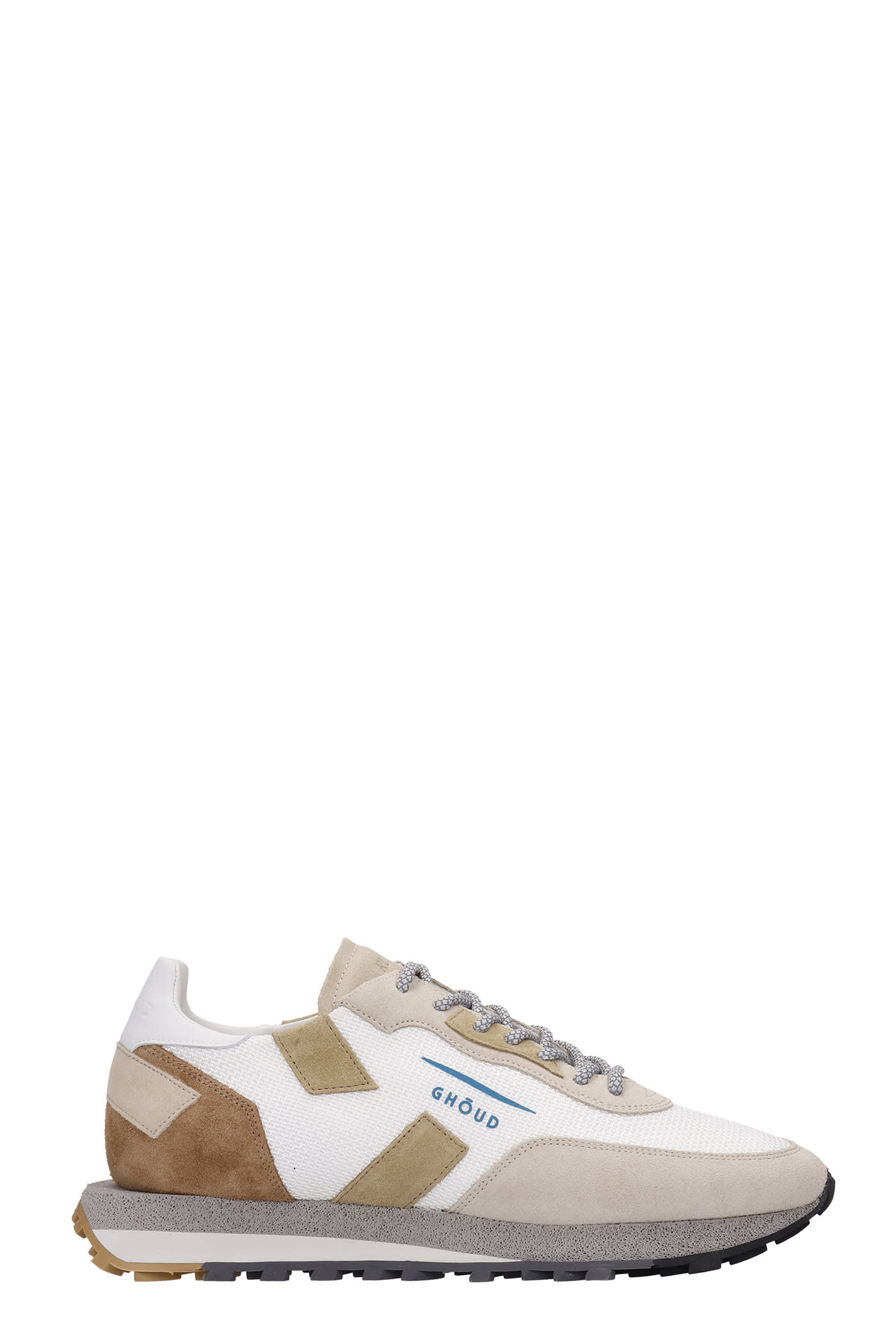 GHOUD Rush Sneakers In Beige Suede And Fabric