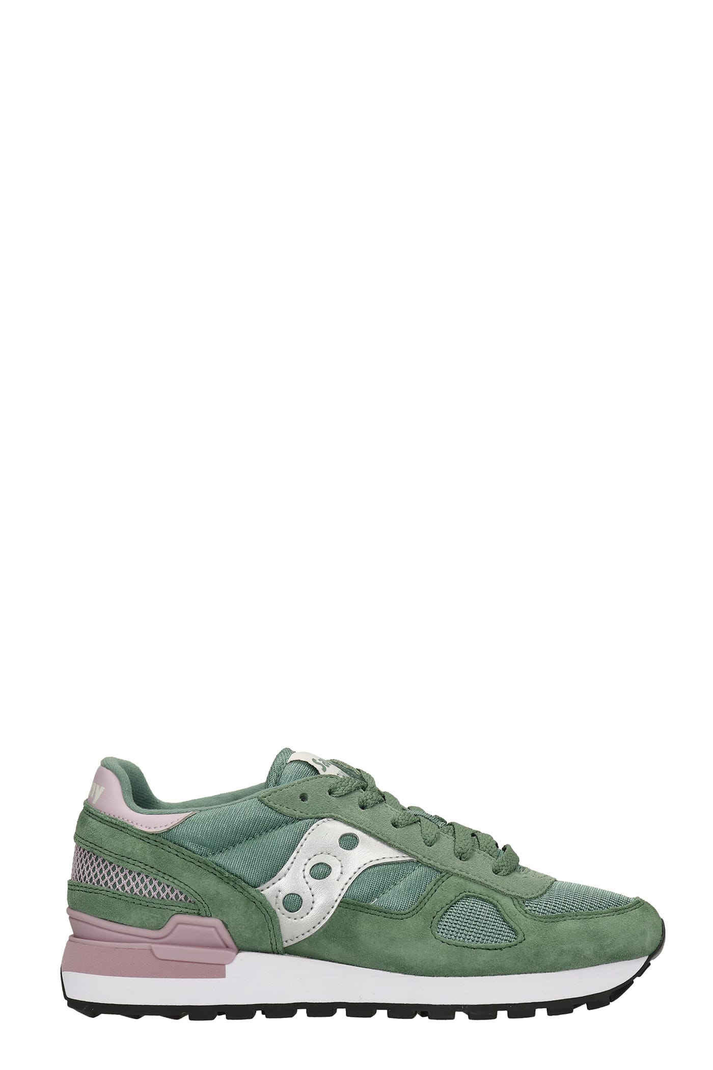Saucony Shadow Original Sneakers In Green Suede And Fabric