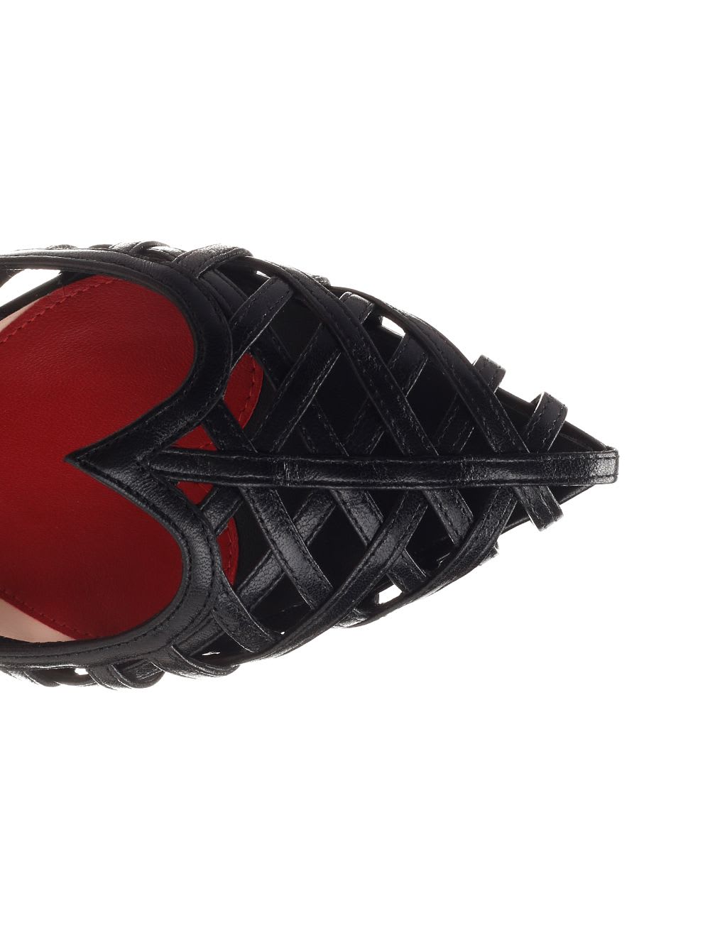 Roger Vivier Leather Point Toe Ballet Flats With Cut-out Details In Black