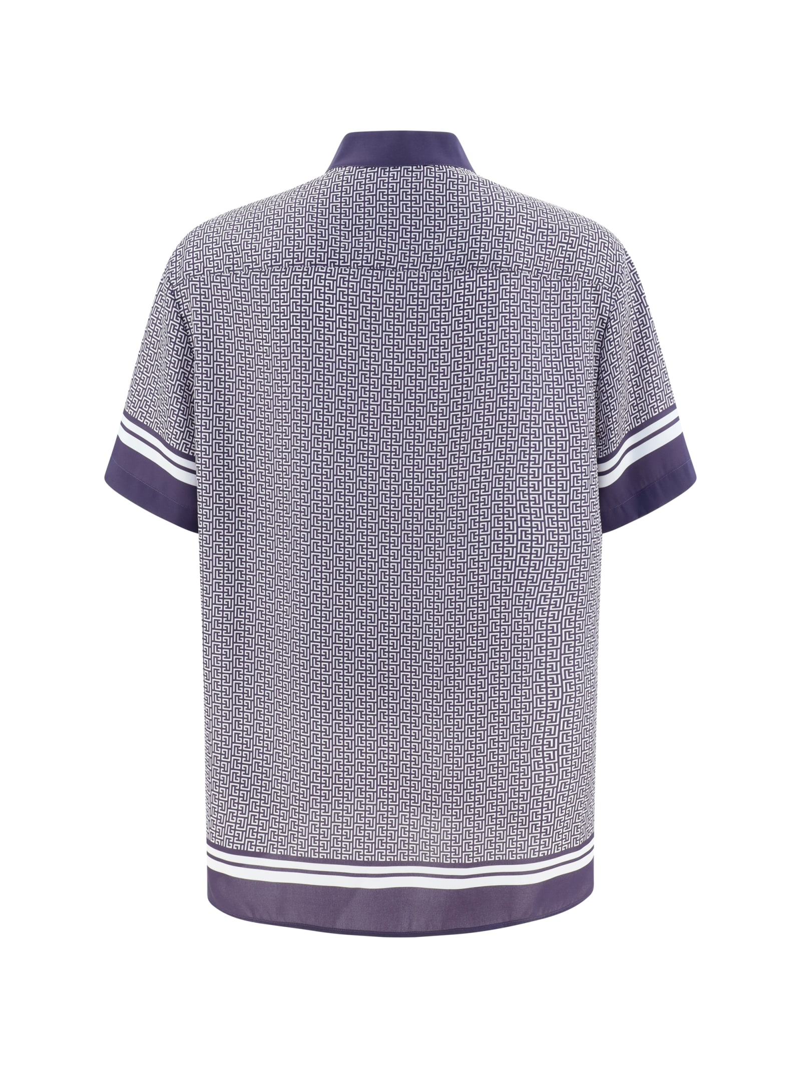 Shop Balmain Shirt In Blu/bianco