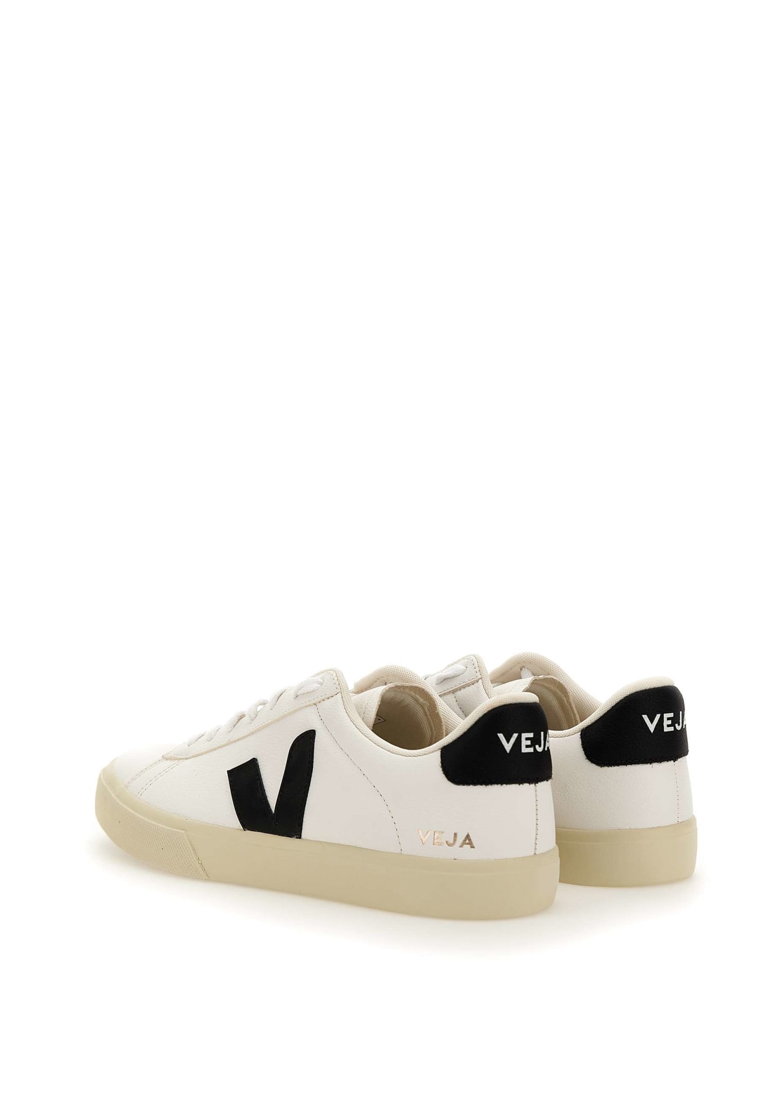 Shop Veja Campo Chromefree Sneakers In White-black
