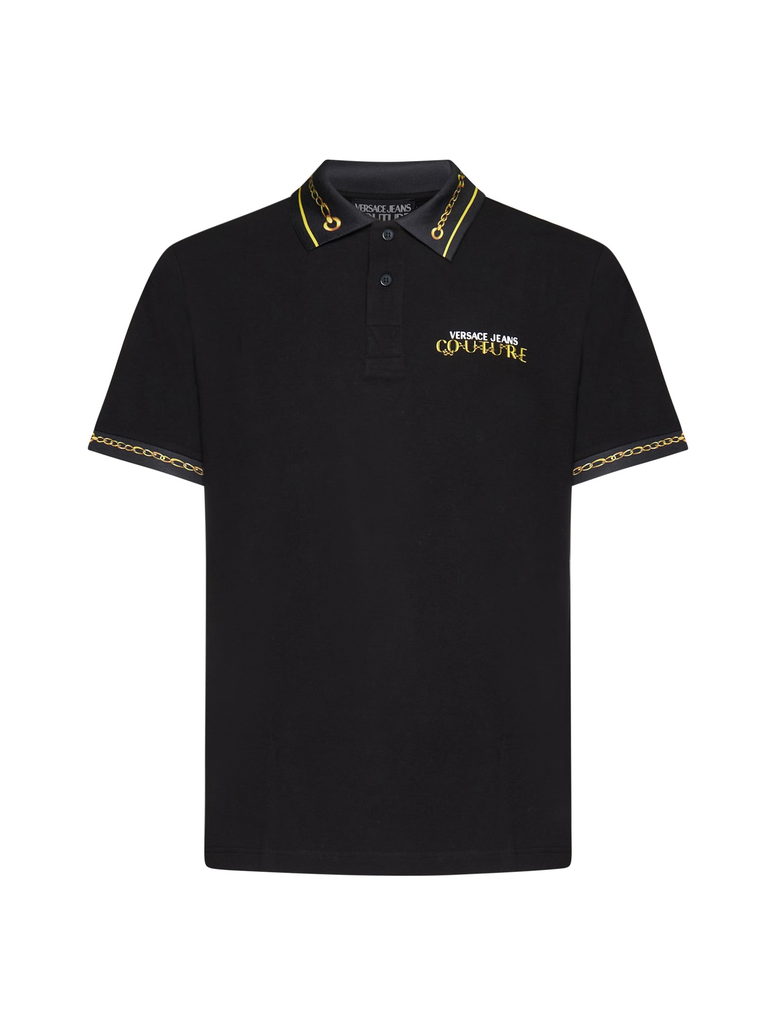 VERSACE JEANS COUTURE CHAIN-LINK POLO SHIRT