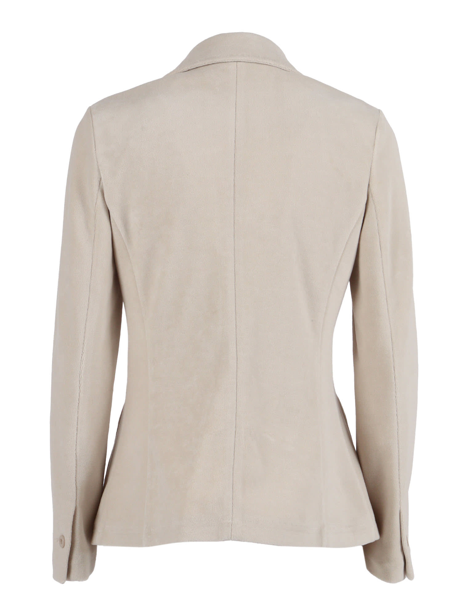 Circolo 1901 Tailored Slim Fit Jacket With Notched Lapel And Buttoned Cuffs In White