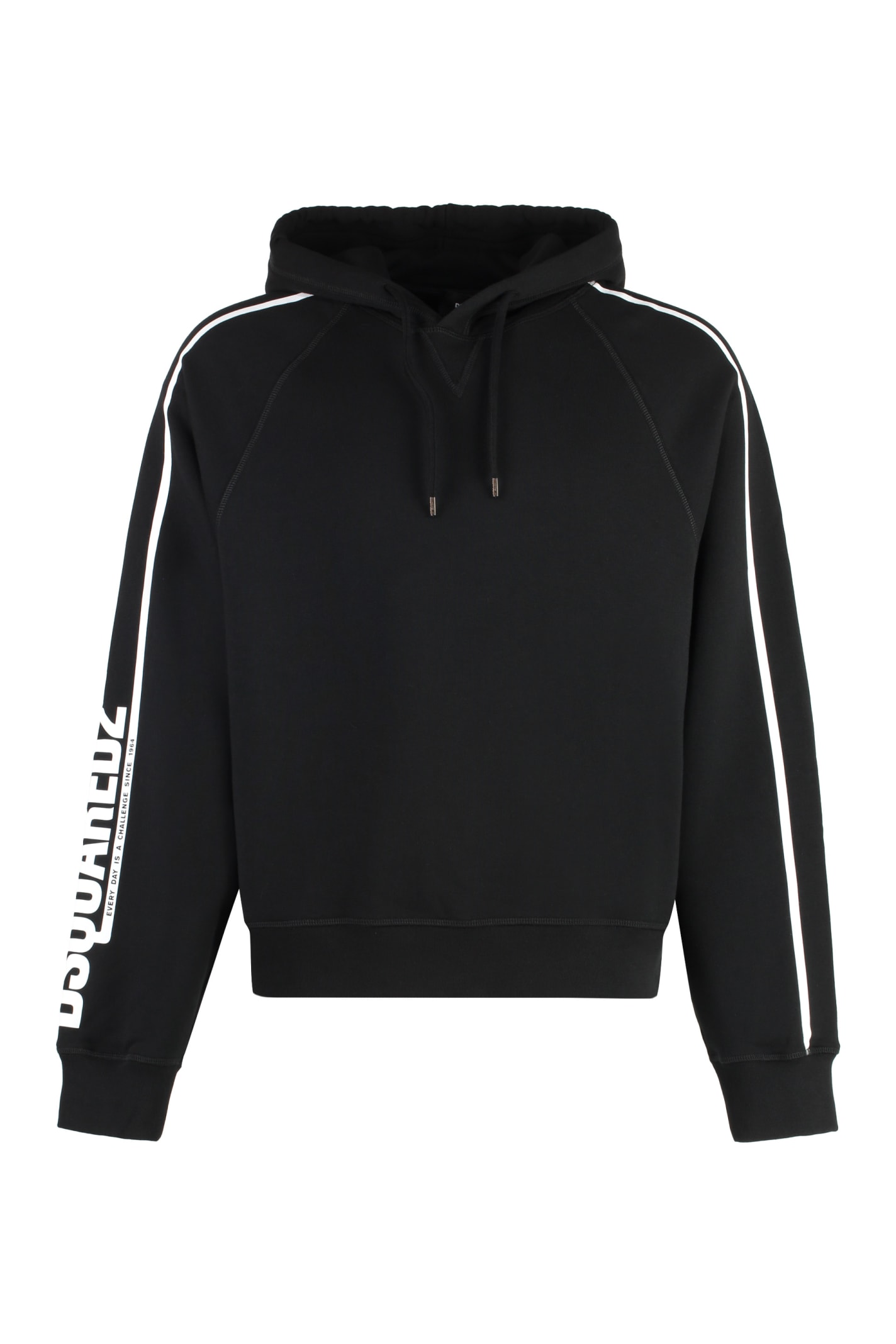 Shop Dsquared2 Cotton Hoodie In Black