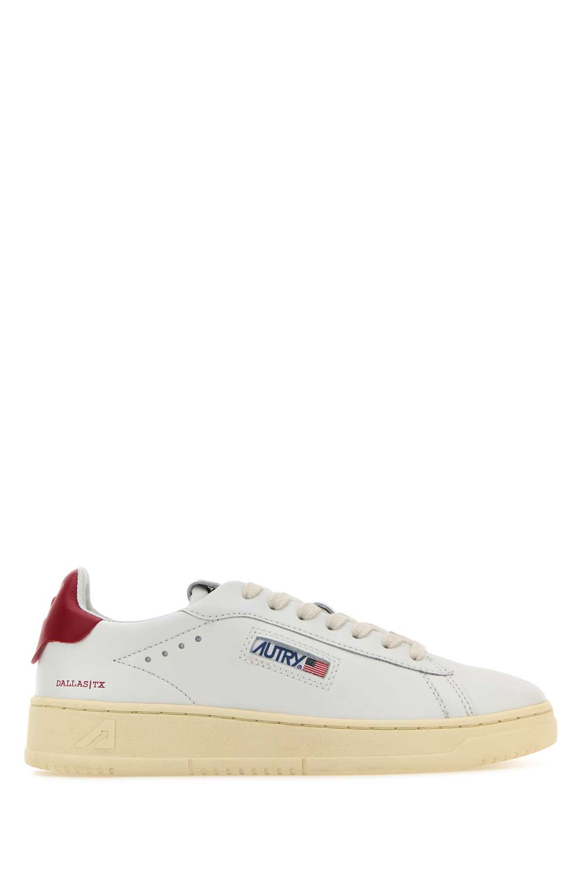 Shop Autry White Leather Dallas Sneakers In Nw03