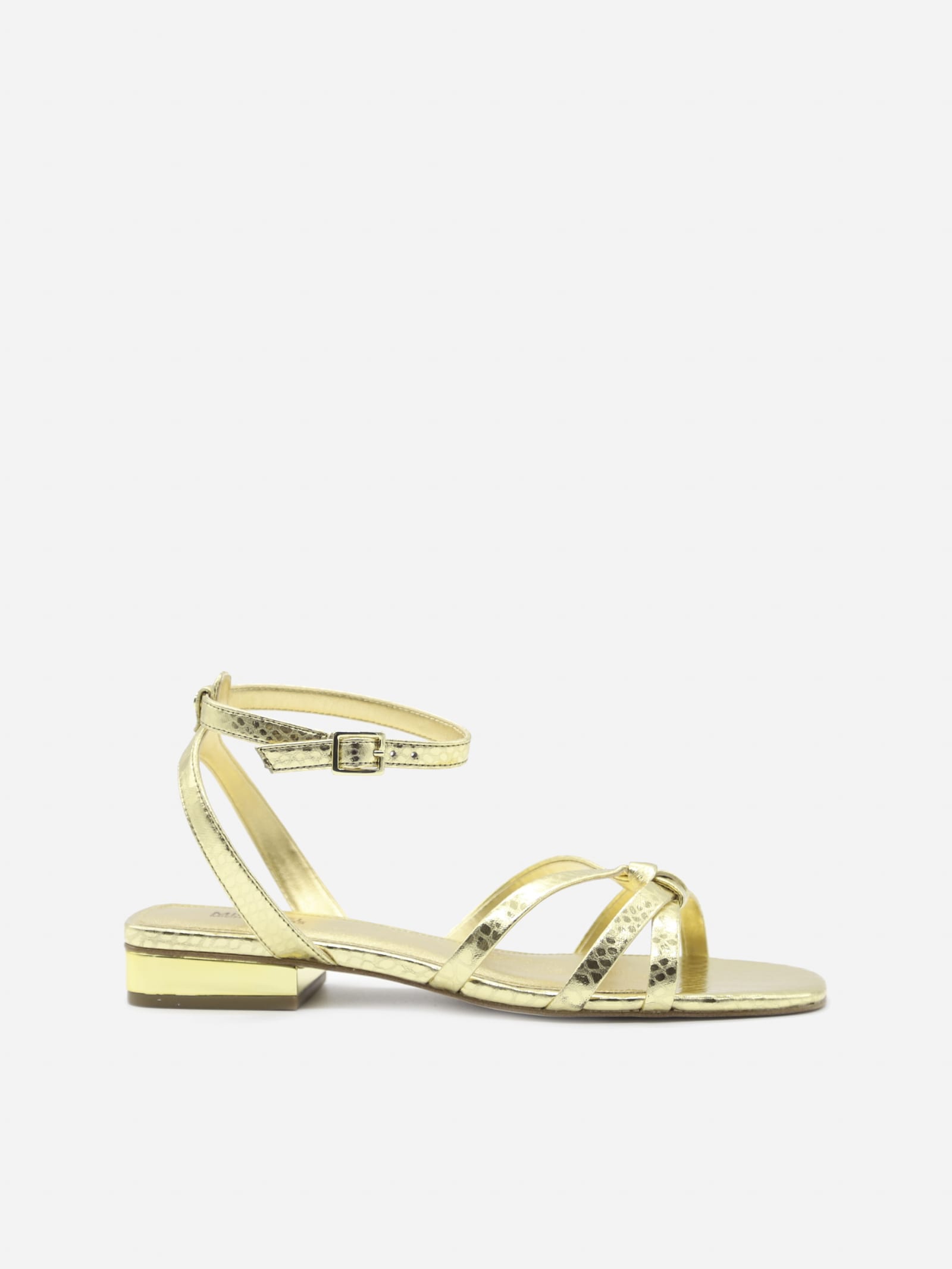 Buy MICHAEL Michael Kors Brinkley Sandals In Python Effect Metallic Leather online, shop MICHAEL Michael Kors shoes with free shipping