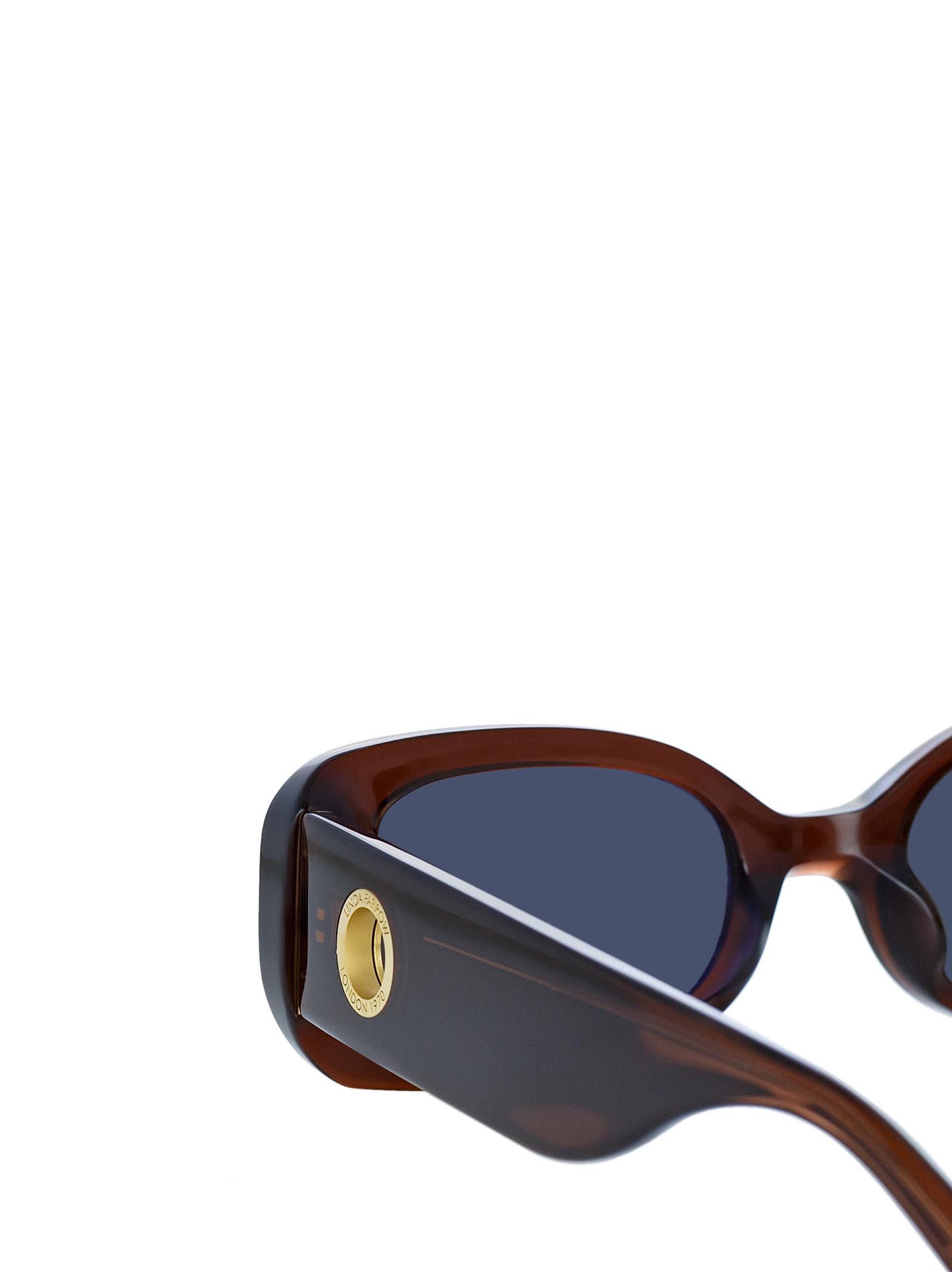 Shop Linda Farrow Lfl1117 Dark Brown / Light Brown Sunglasses