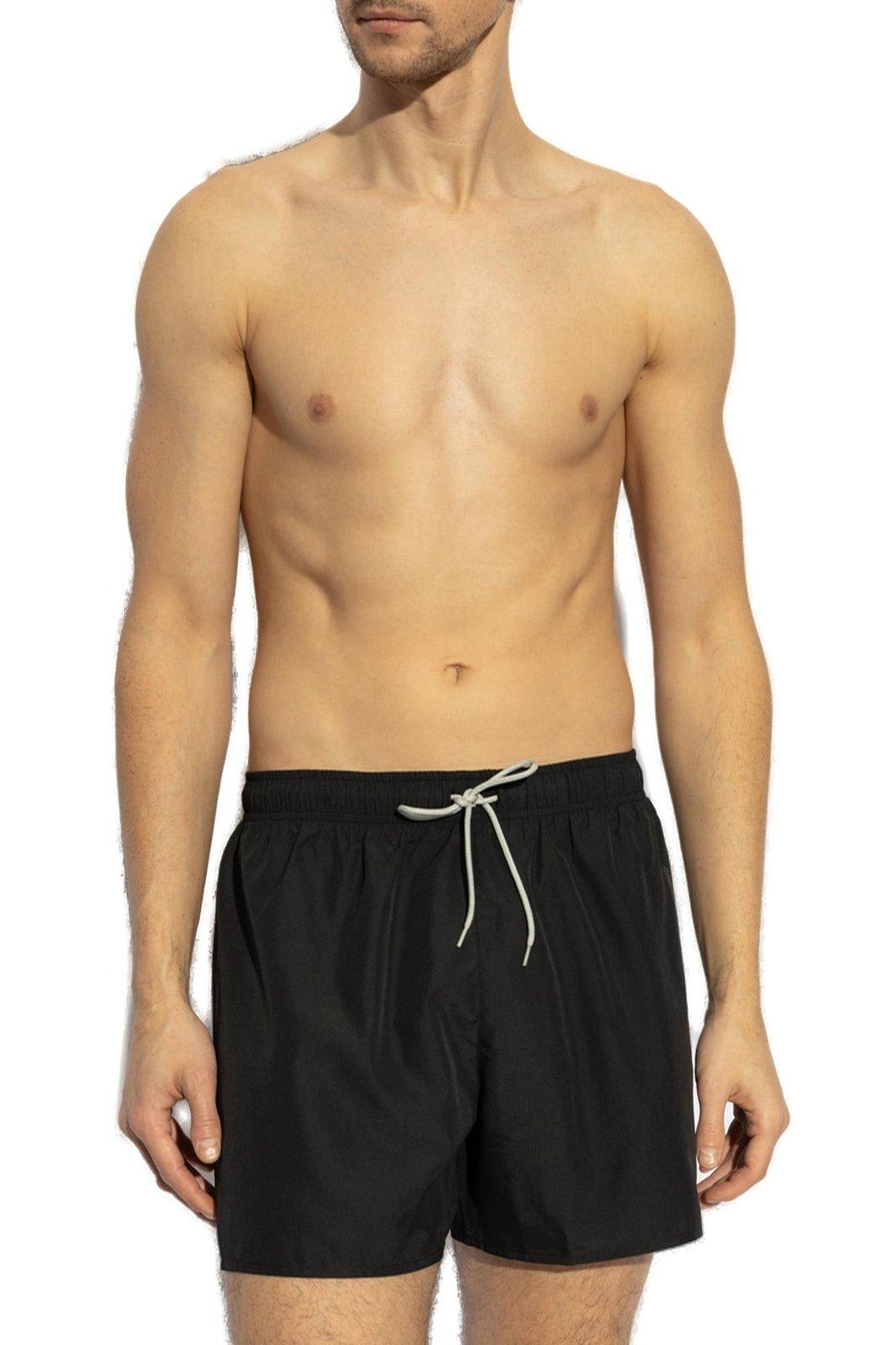 Ea7 Logo Printed Drawstring Swim Shorts