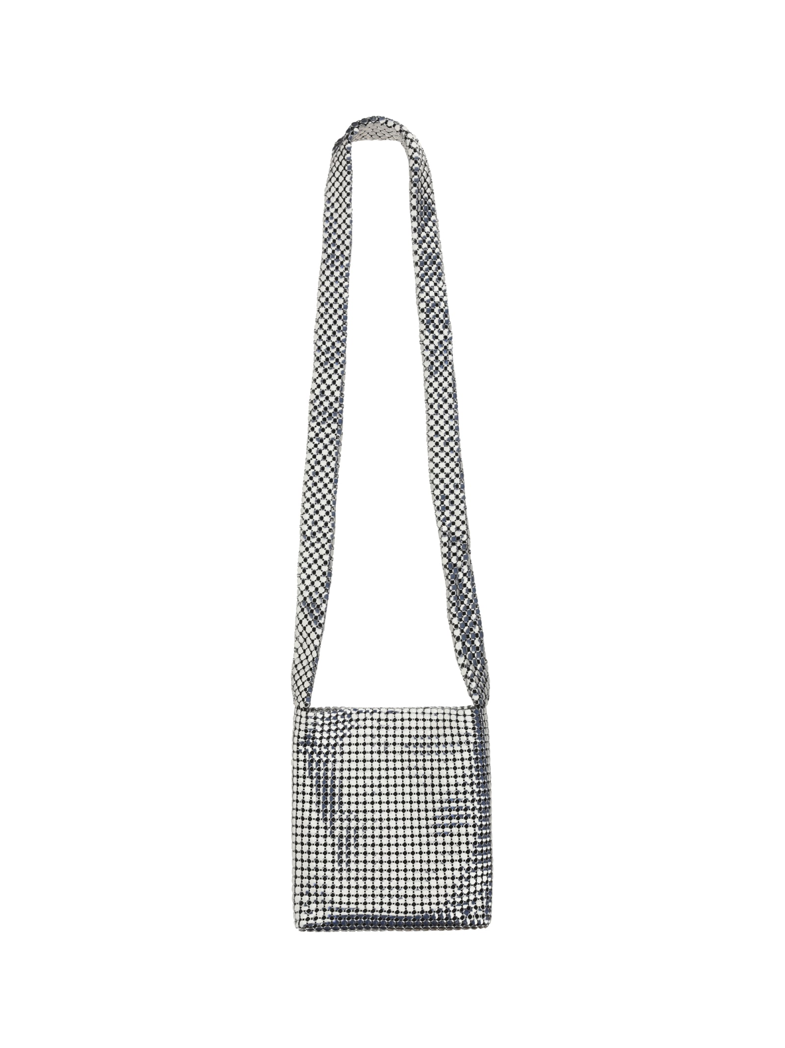 Shop Rabanne Pixel Mini Shoulder Bag In Silver