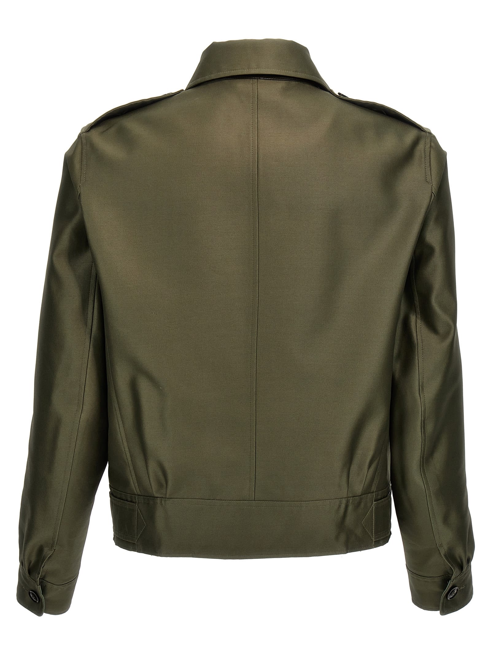 Shop Tom Ford Battle Jacket In Green