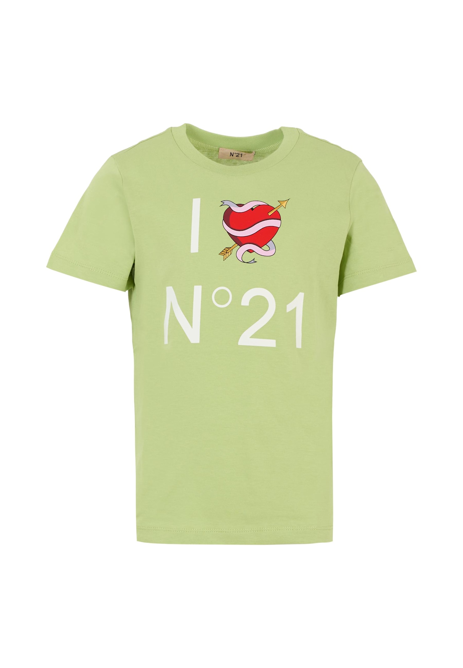 N°21 Kids' Green T-shirt For Girl With Heart