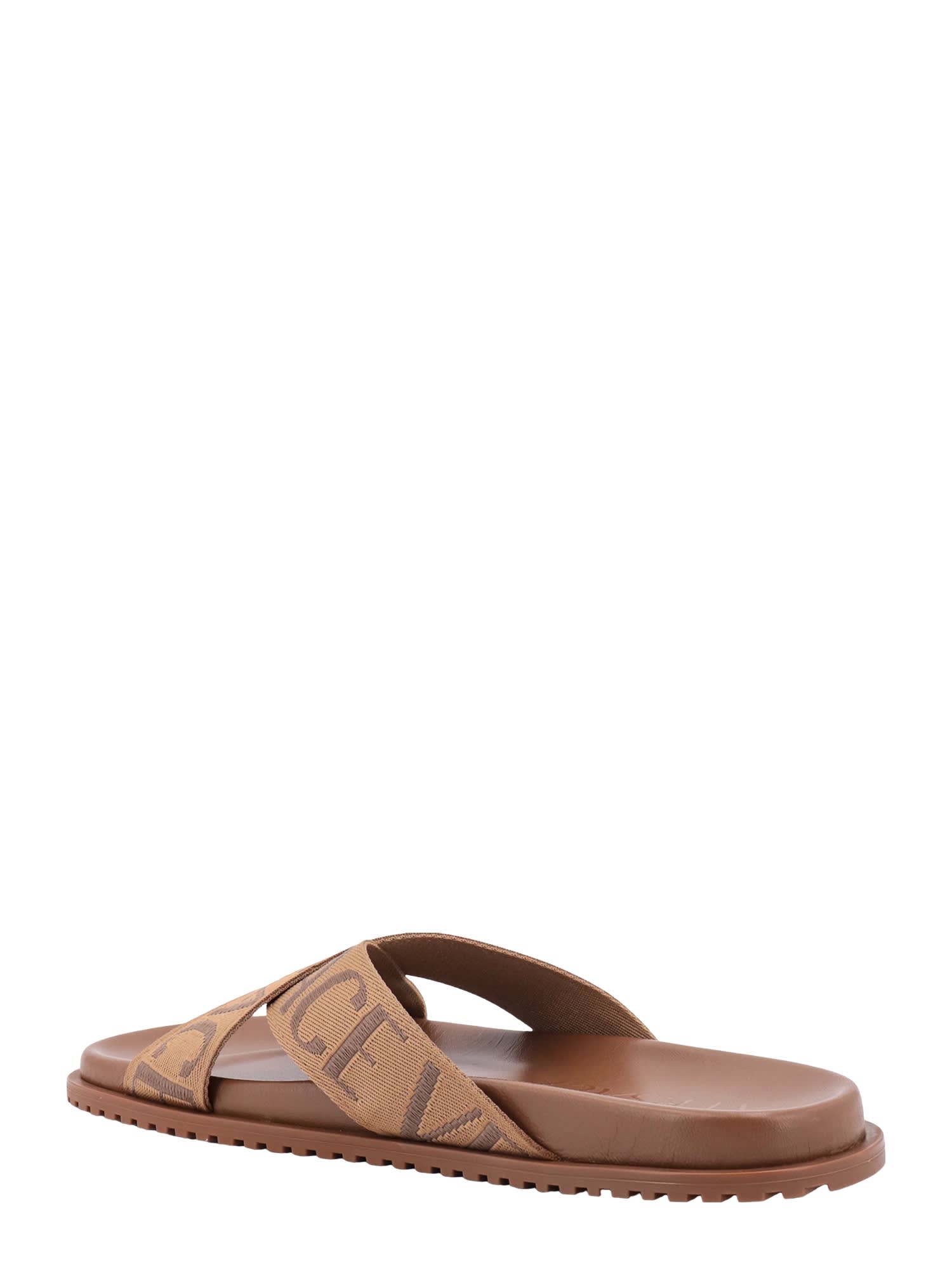 Shop Versace Sandals In Brown