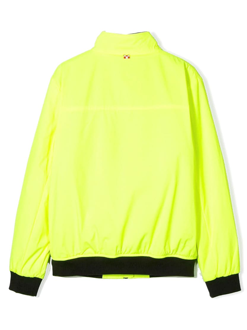 MC2 SAINT BARTH YELLOW FLUO KIDS JACKET WITH ECO FUR LINING 